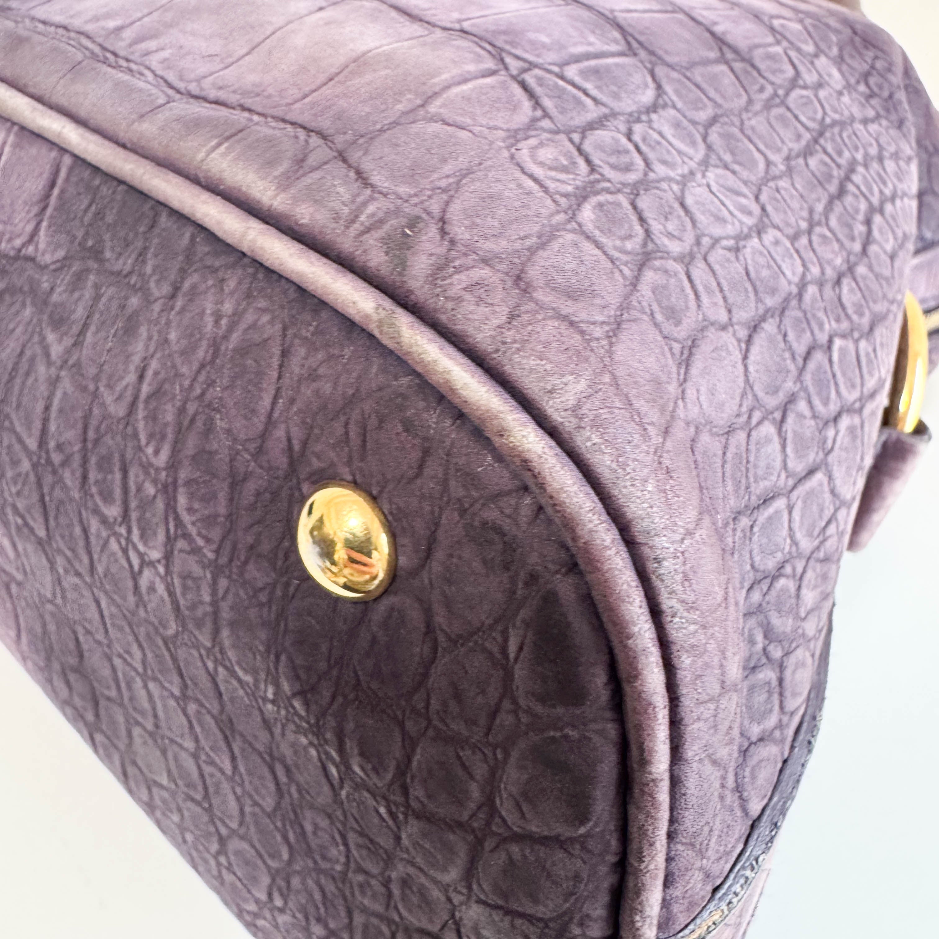 YSL Purple Leather Shoulder Bag