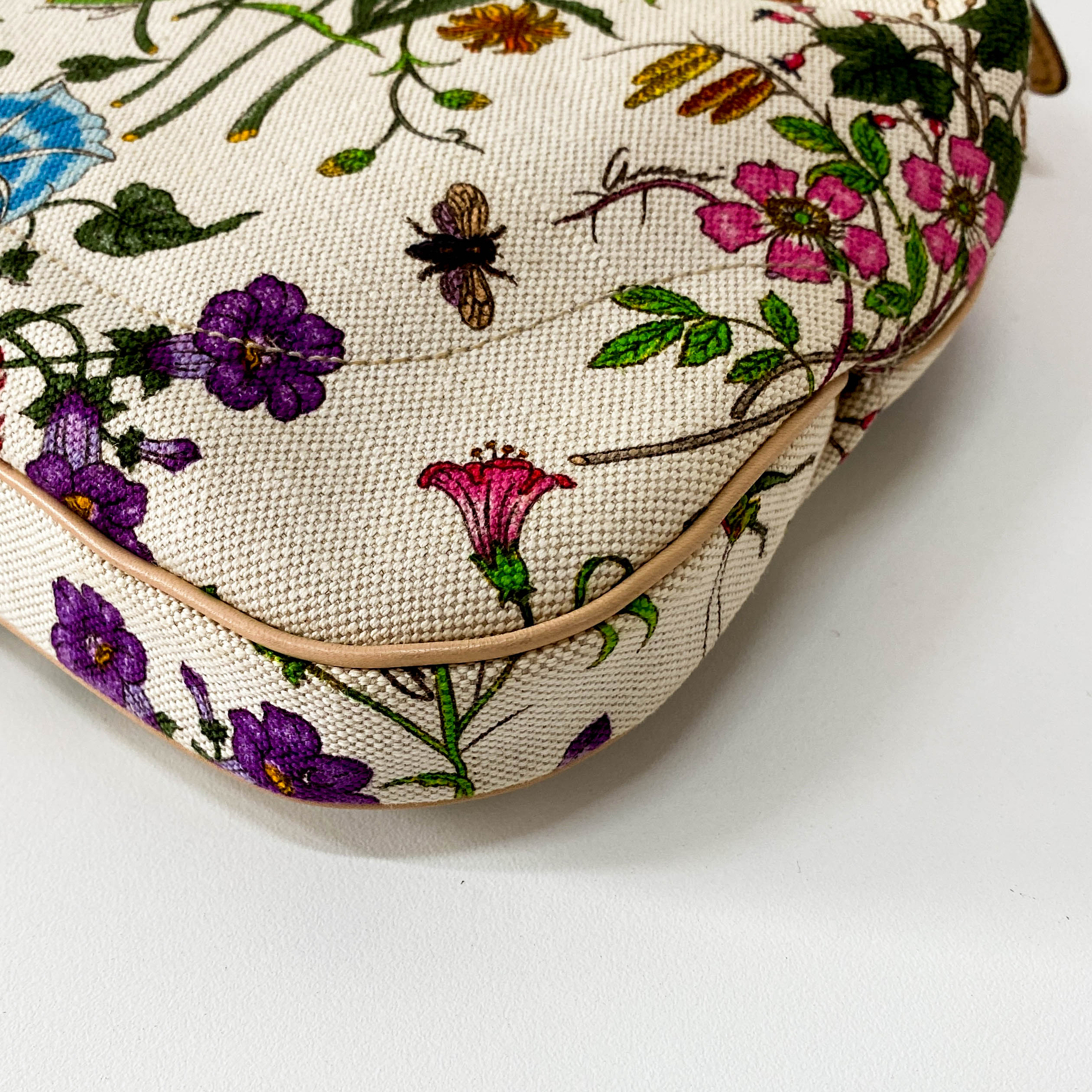 New Jackie Floral Print Canvas Shoulder Bag