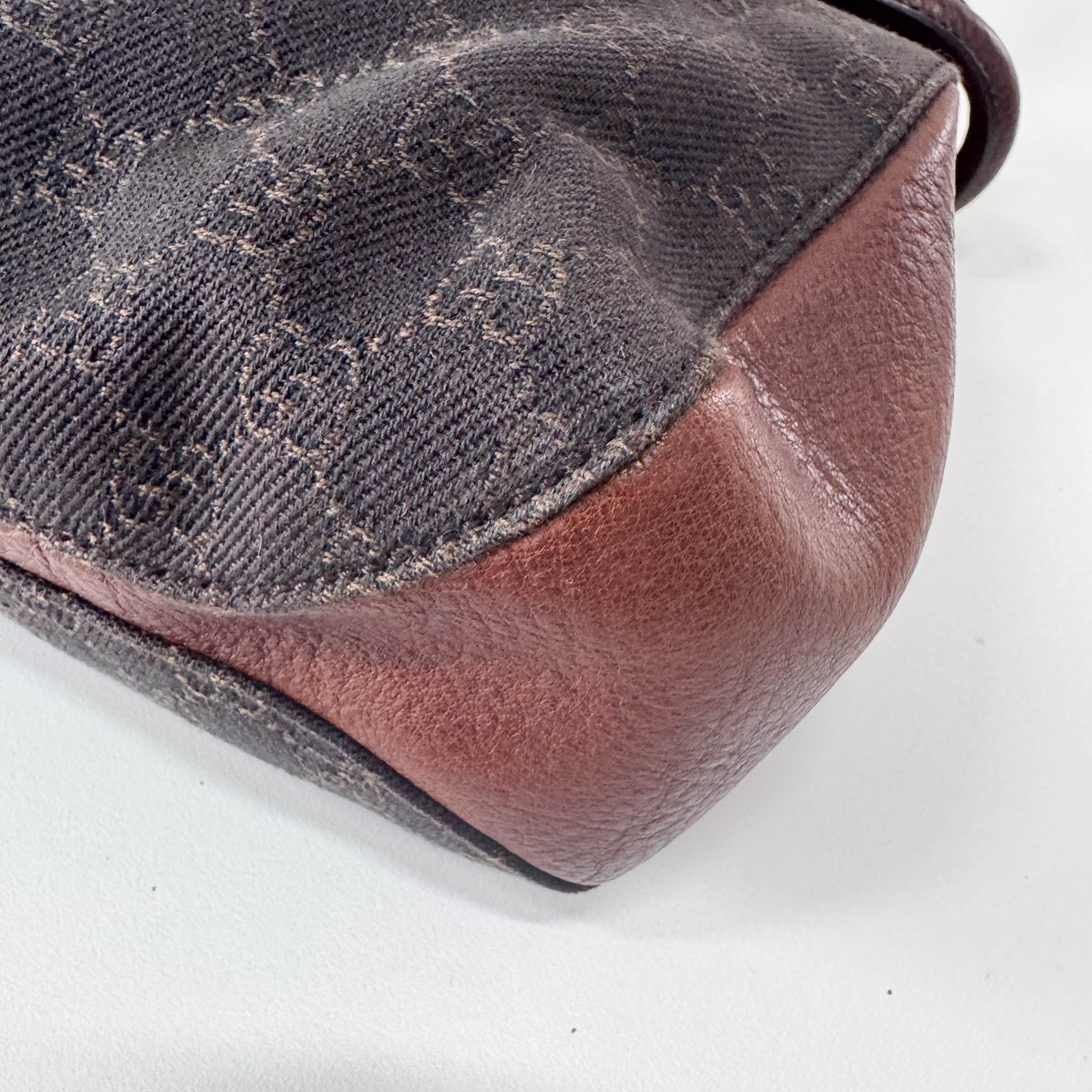 Brown GG Canvas Horsebit Shoulder Bag