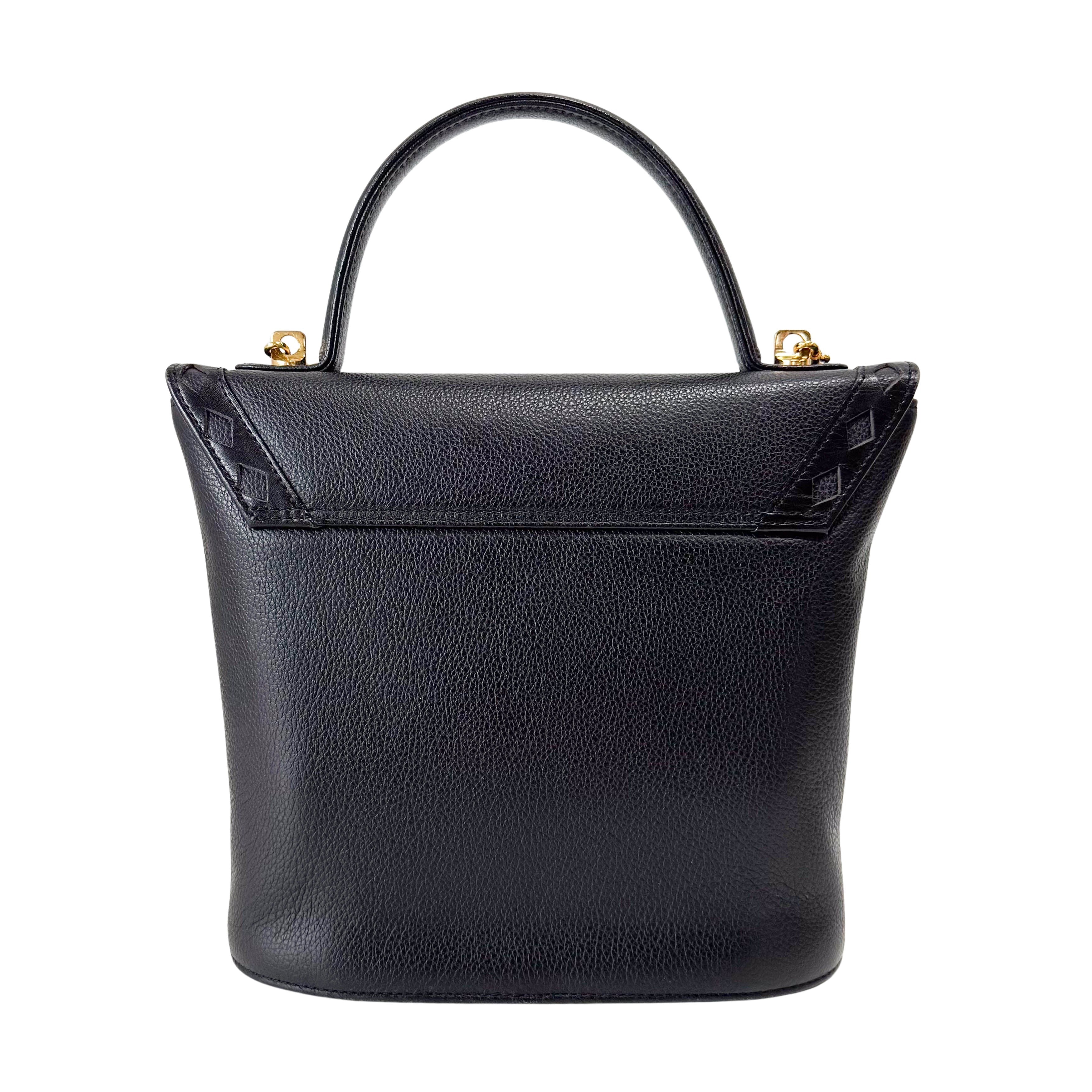 Black Leather Two-Way Shoulder Bag
