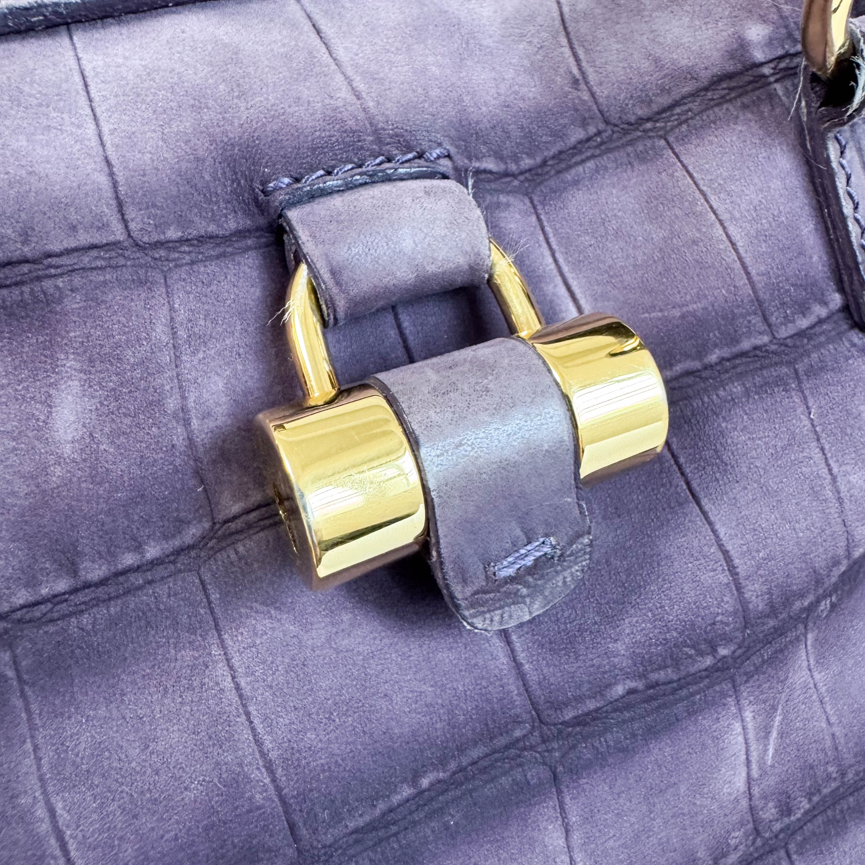 YSL Purple Leather Shoulder Bag