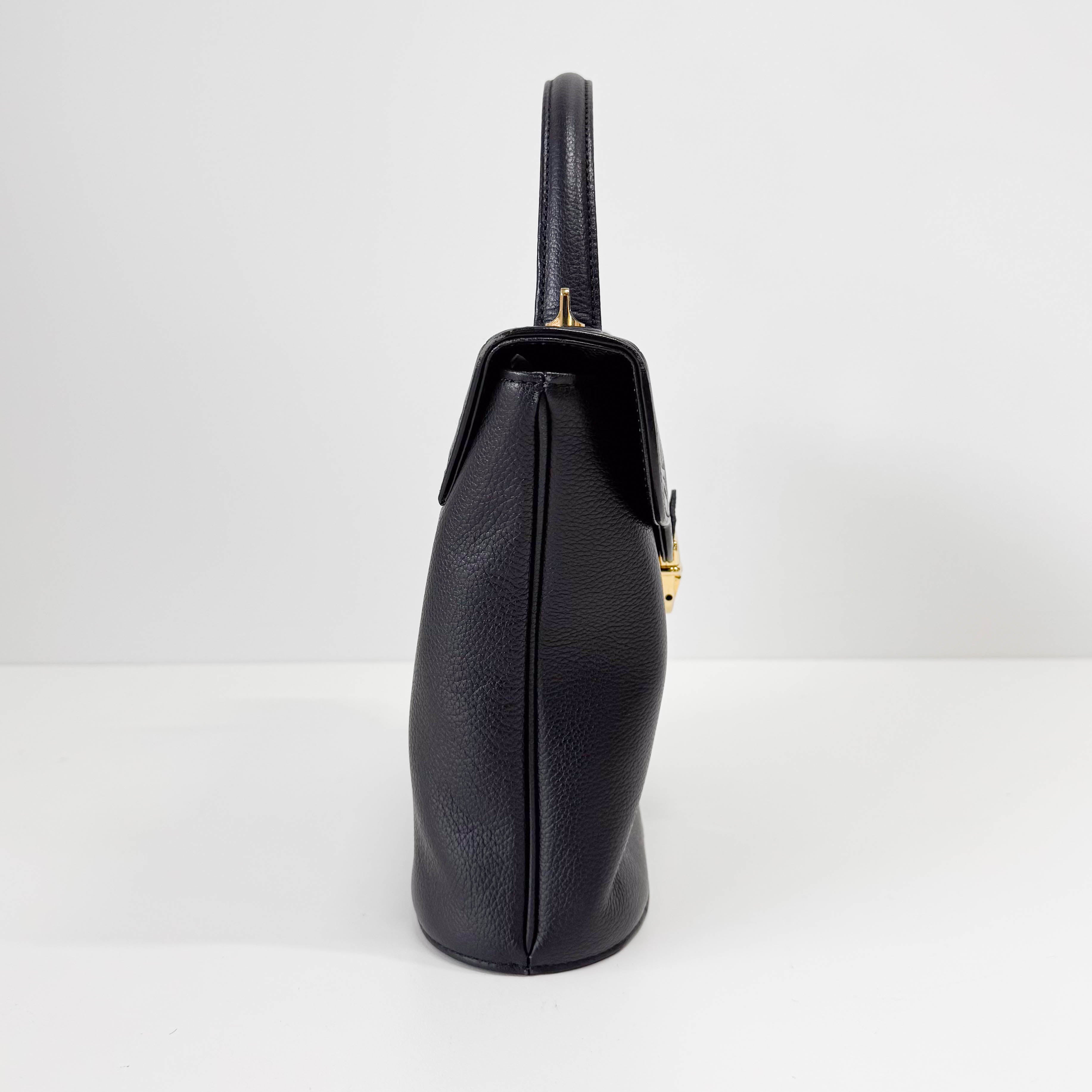 Black Leather Two-Way Shoulder Bag