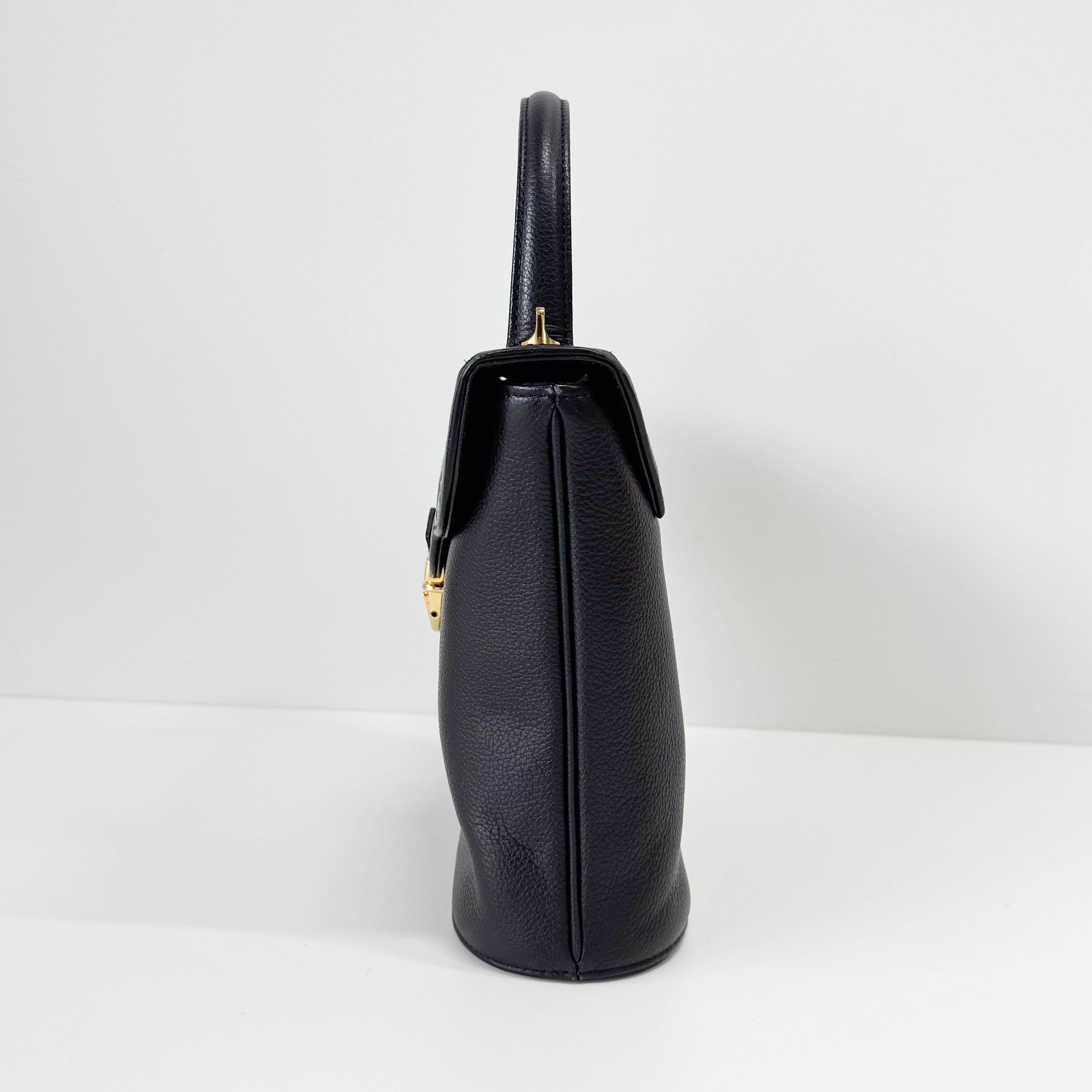 Black Leather Two-Way Shoulder Bag