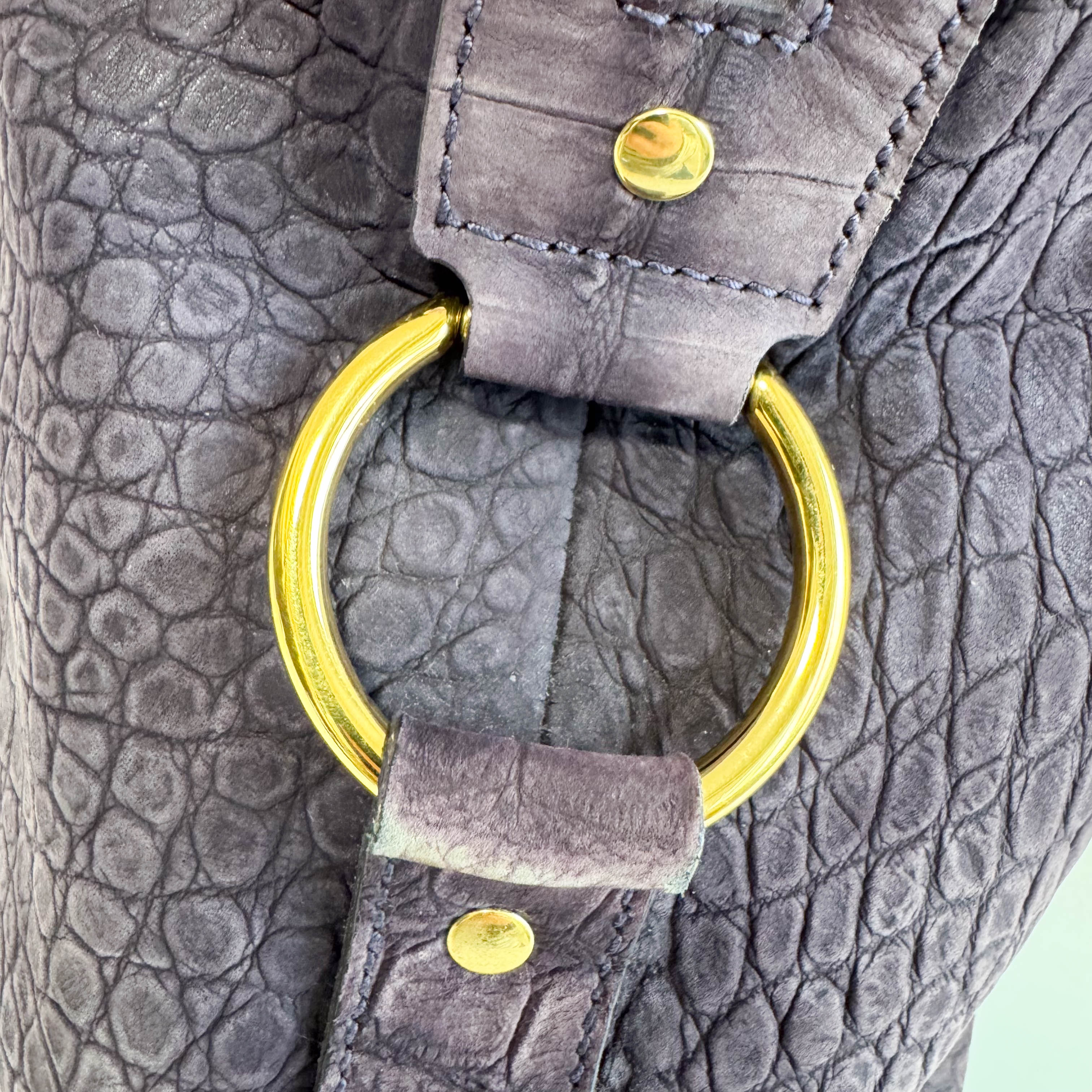 YSL Purple Leather Shoulder Bag