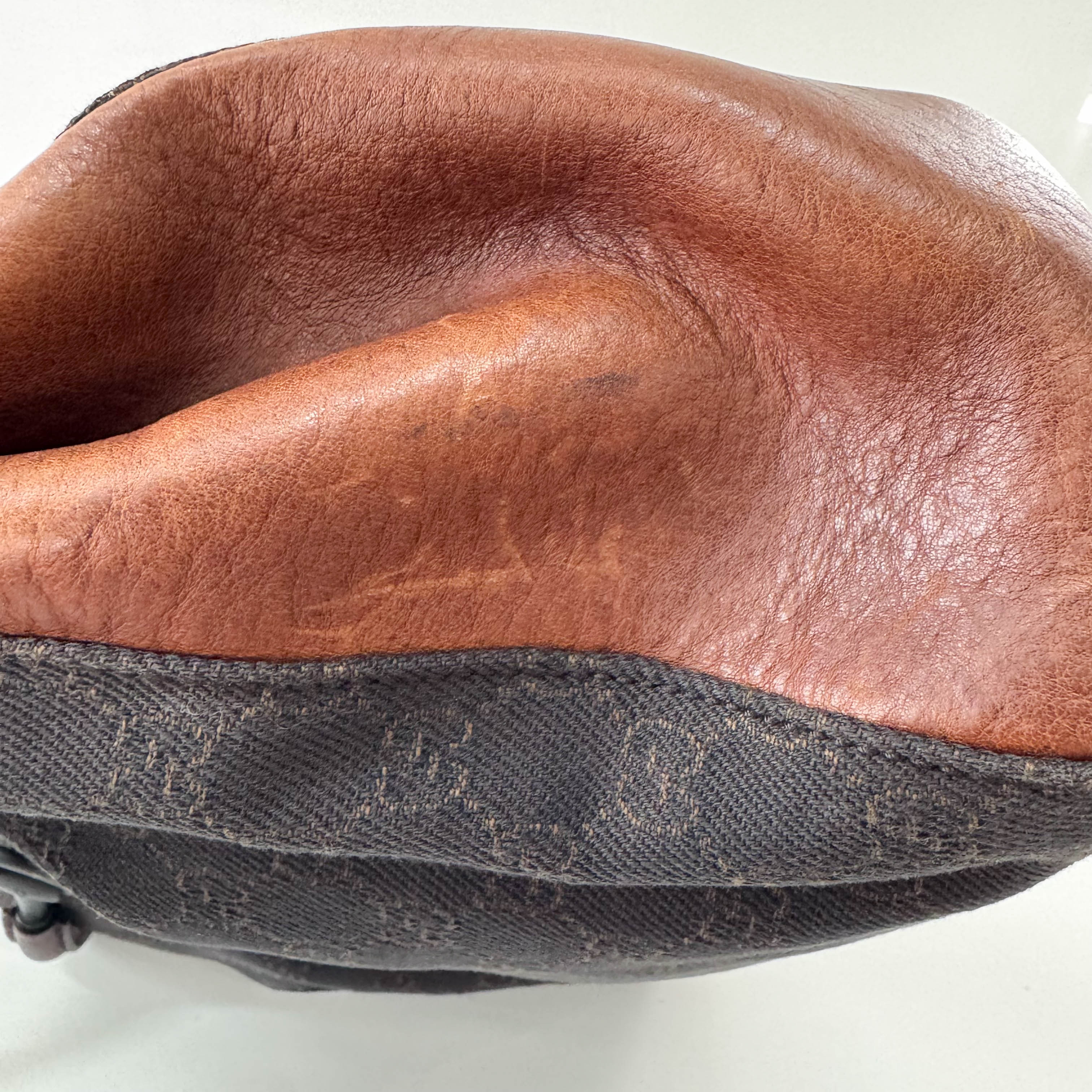 Brown GG Canvas Horsebit Shoulder Bag