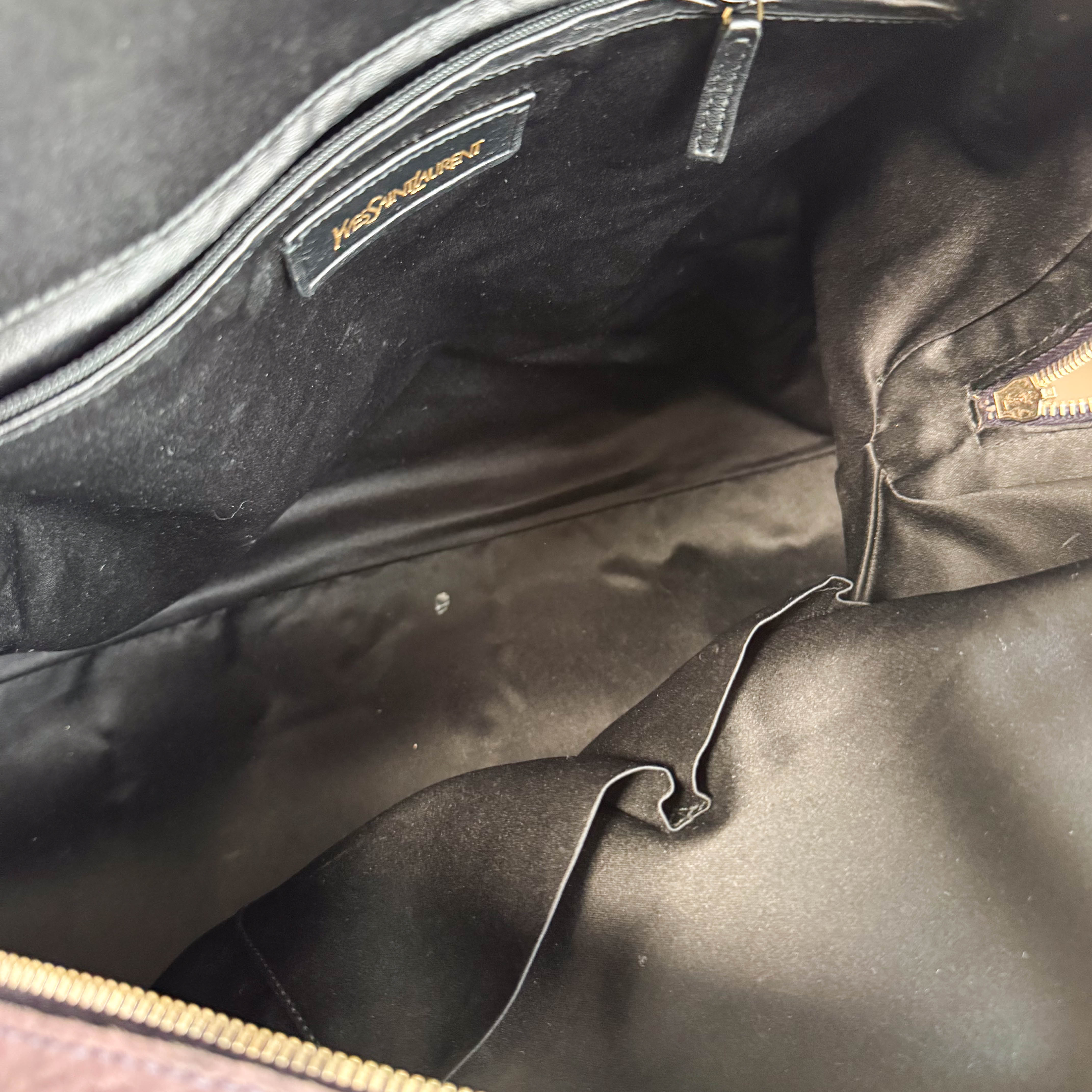 YSL Purple Leather Shoulder Bag