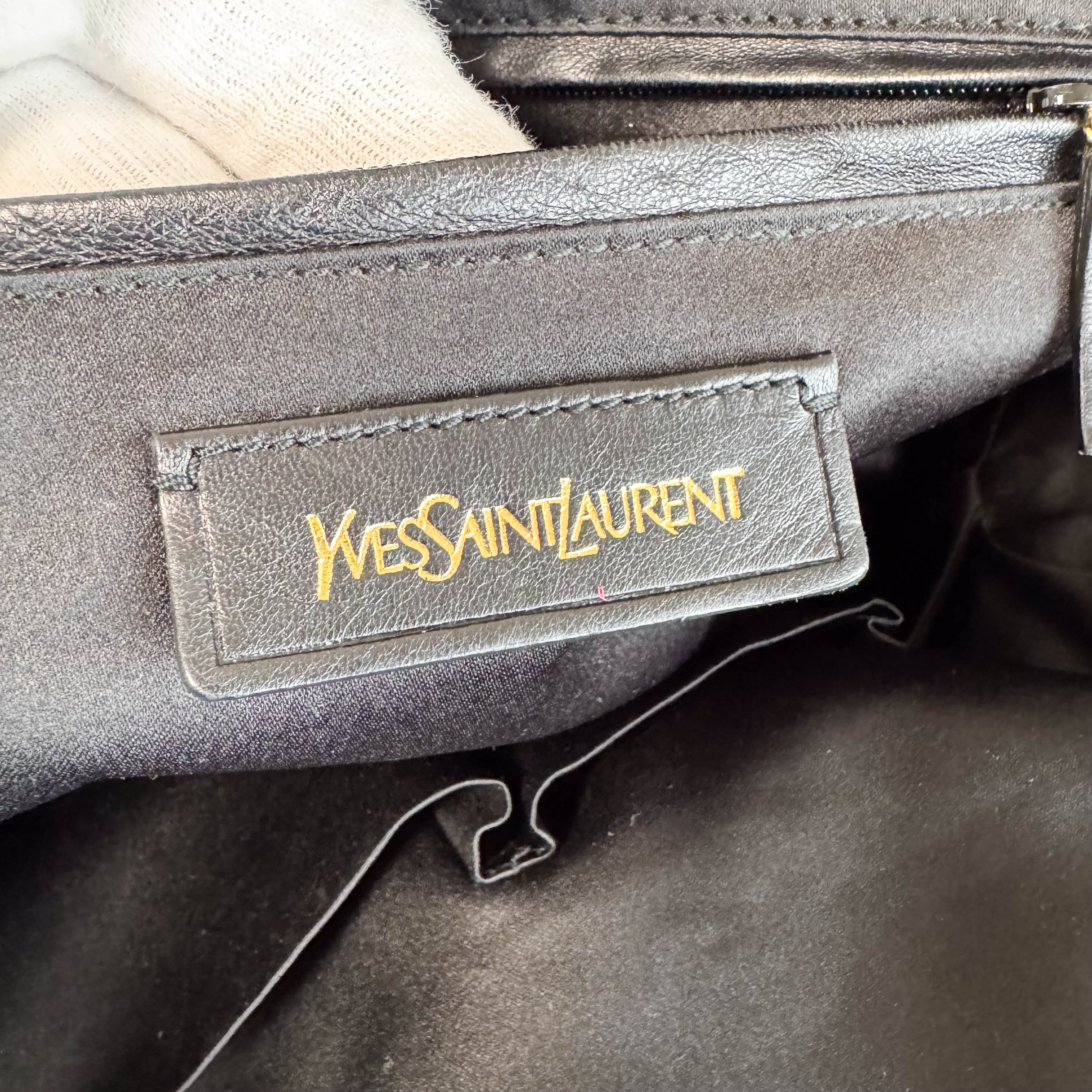 YSL Purple Leather Shoulder Bag