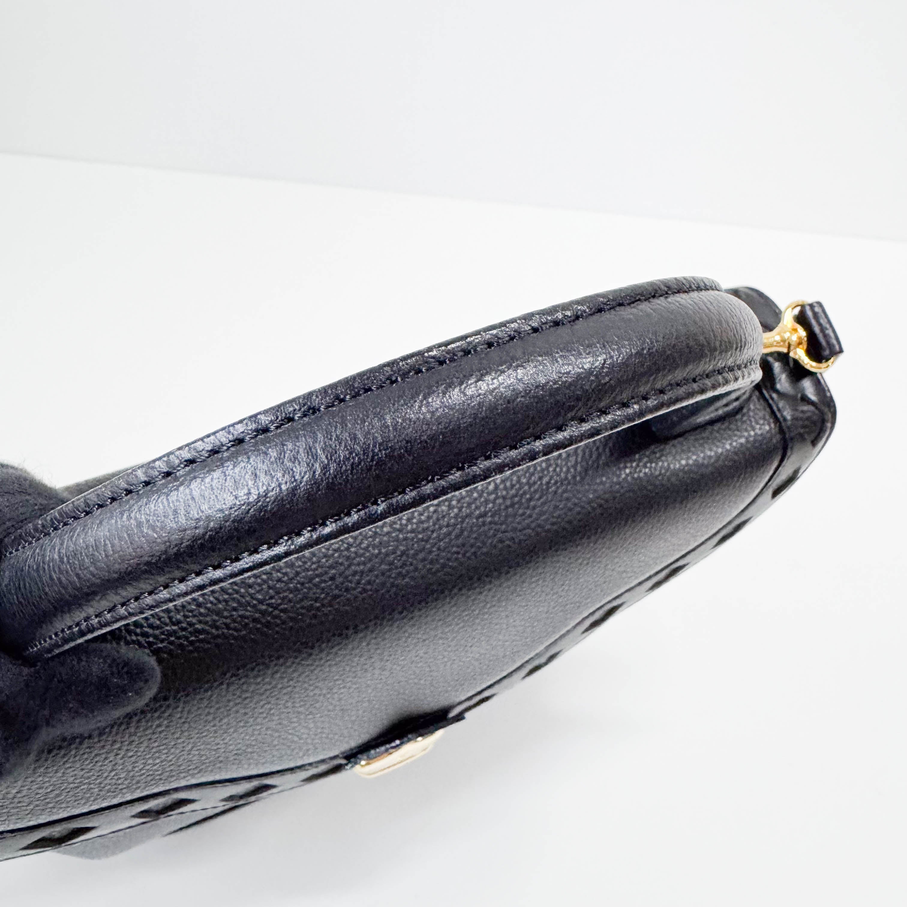 Black Leather Two-Way Shoulder Bag