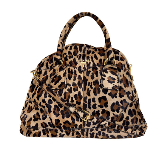 Leopard Pony Hair Bowling Bag
