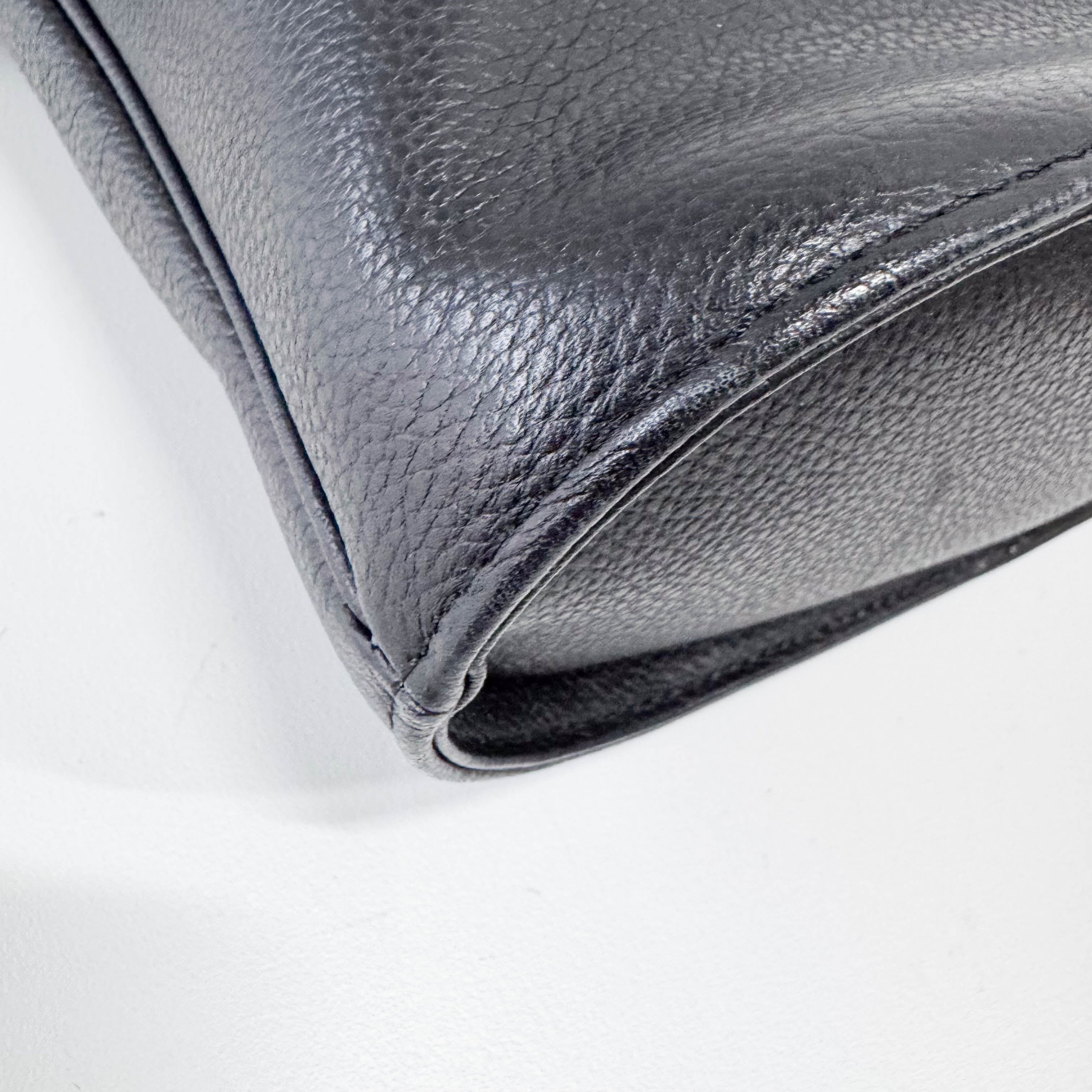 Black Leather Two-Way Shoulder Bag