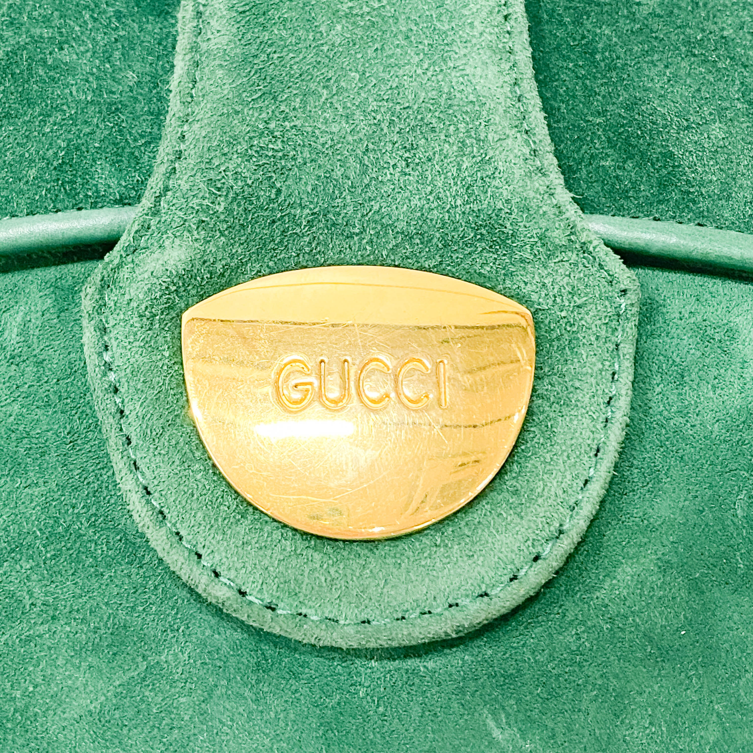 Green Suede Clutch Bag