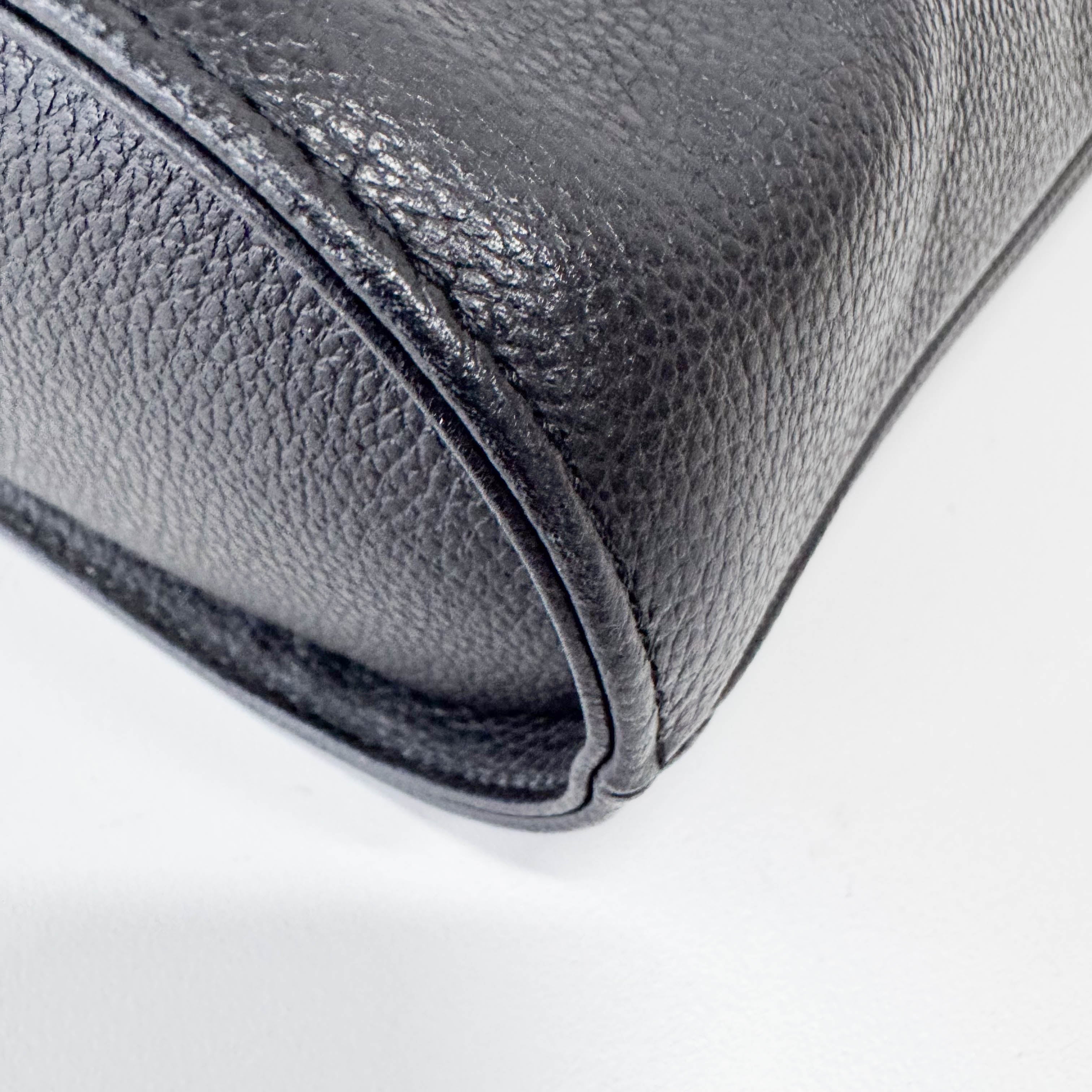 Black Leather Two-Way Shoulder Bag