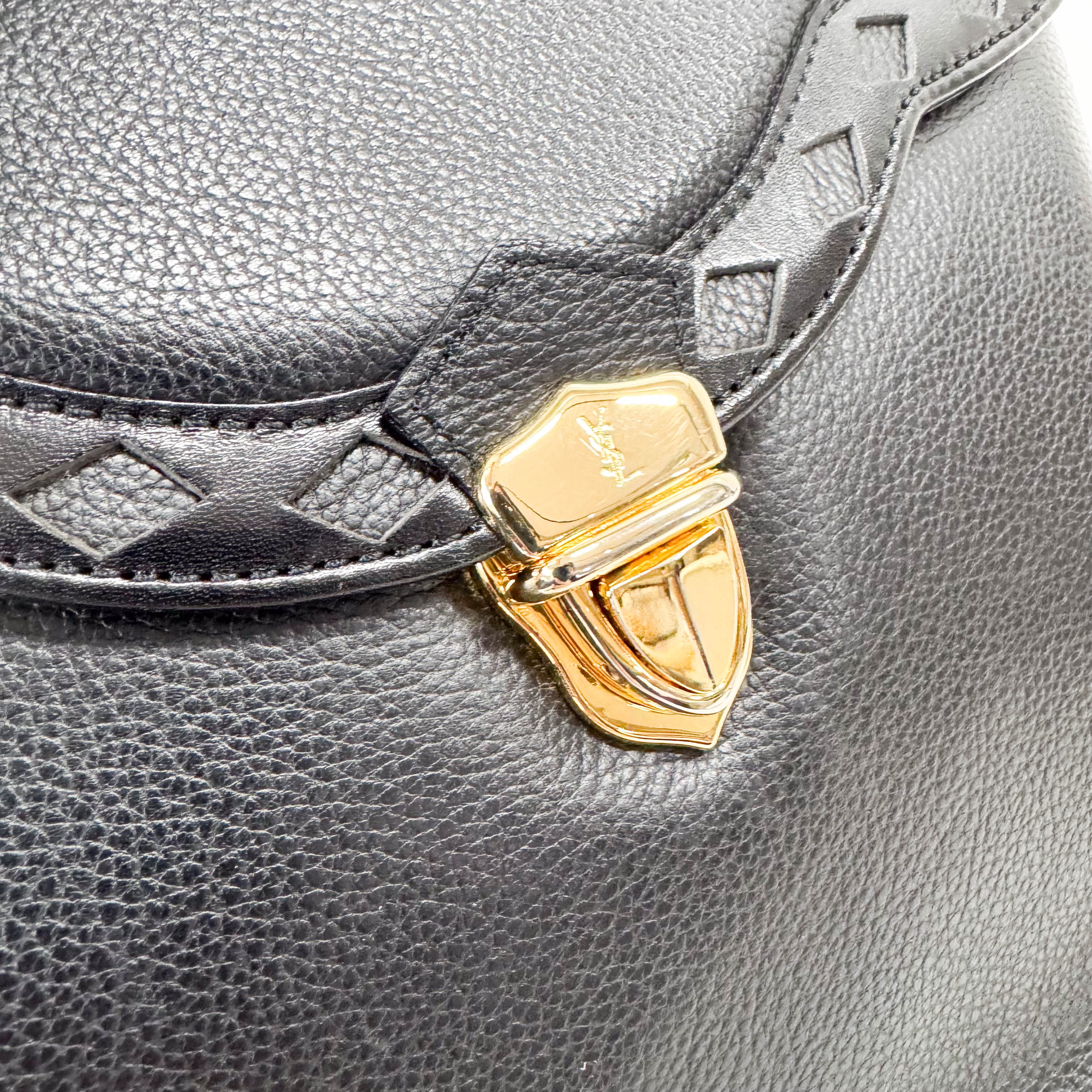 Black Leather Two-Way Shoulder Bag