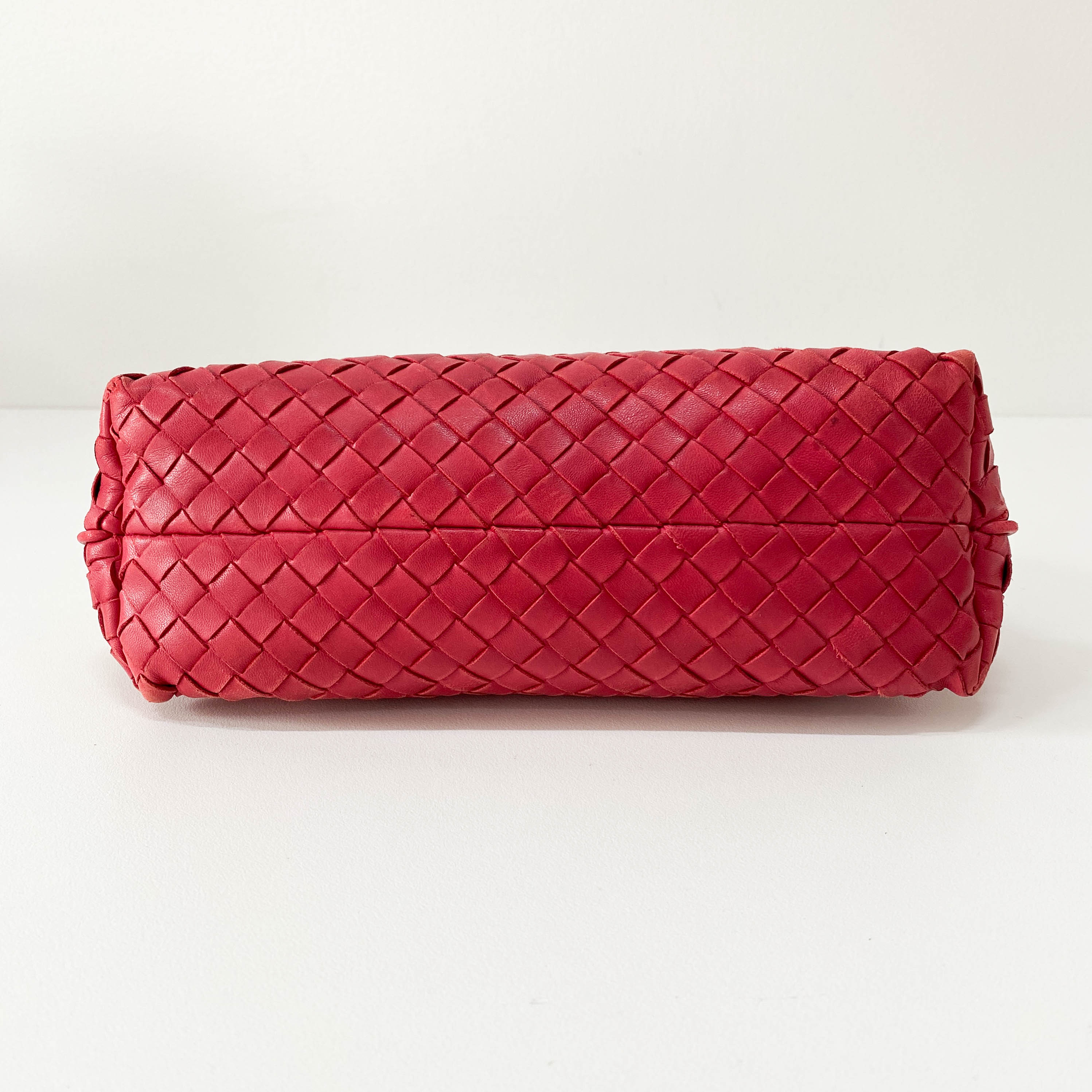 Intrecciato Pink Leather Shoulder Bag