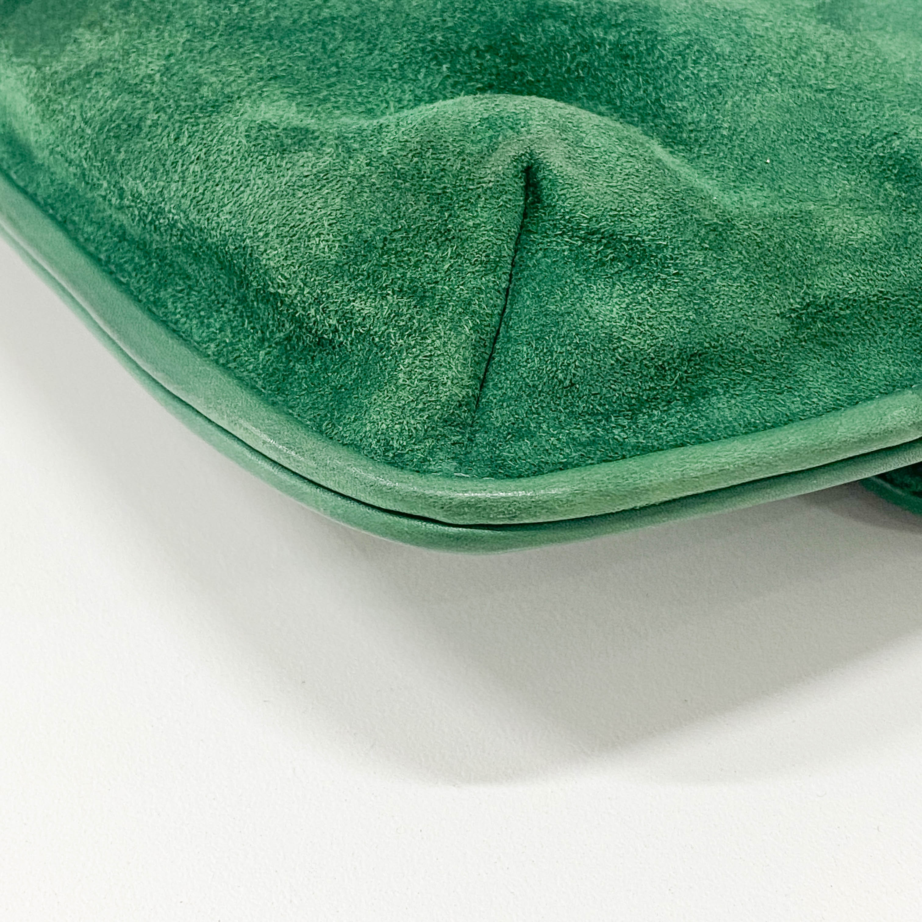 Green Suede Clutch Bag