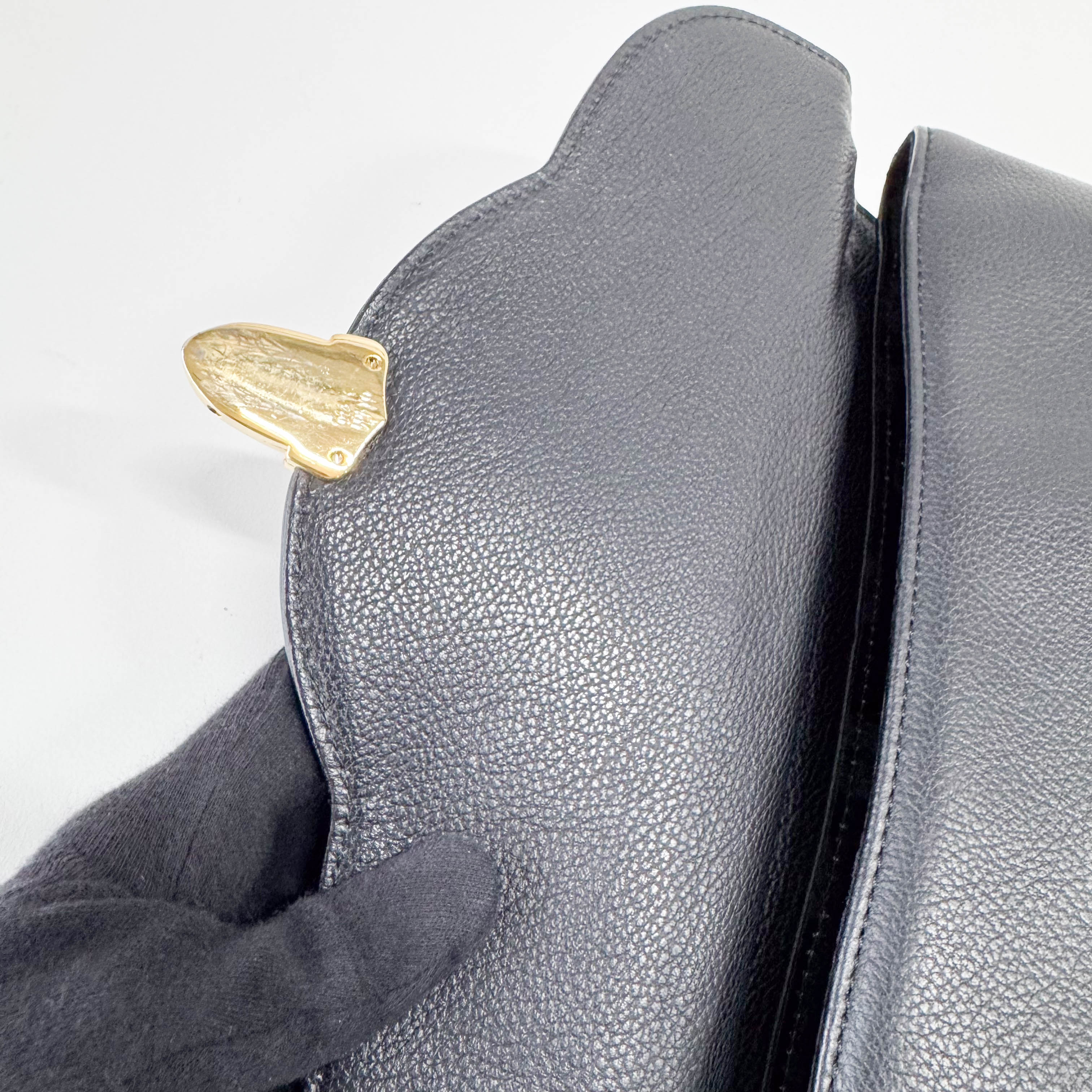 Black Leather Two-Way Shoulder Bag