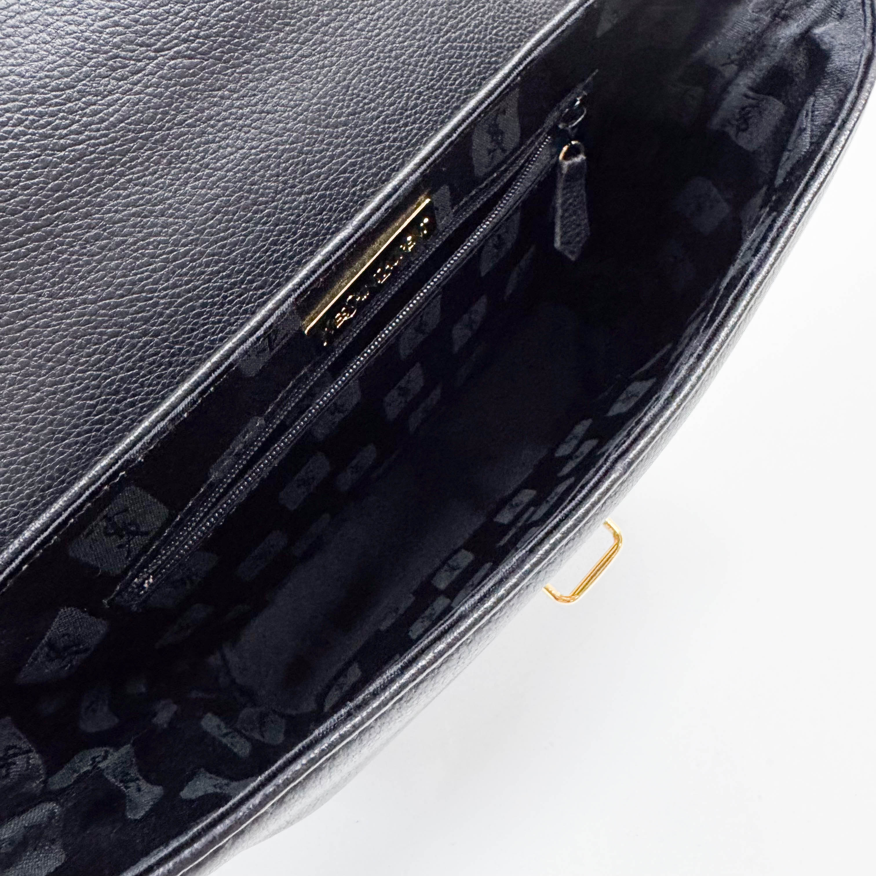 Black Leather Two-Way Shoulder Bag