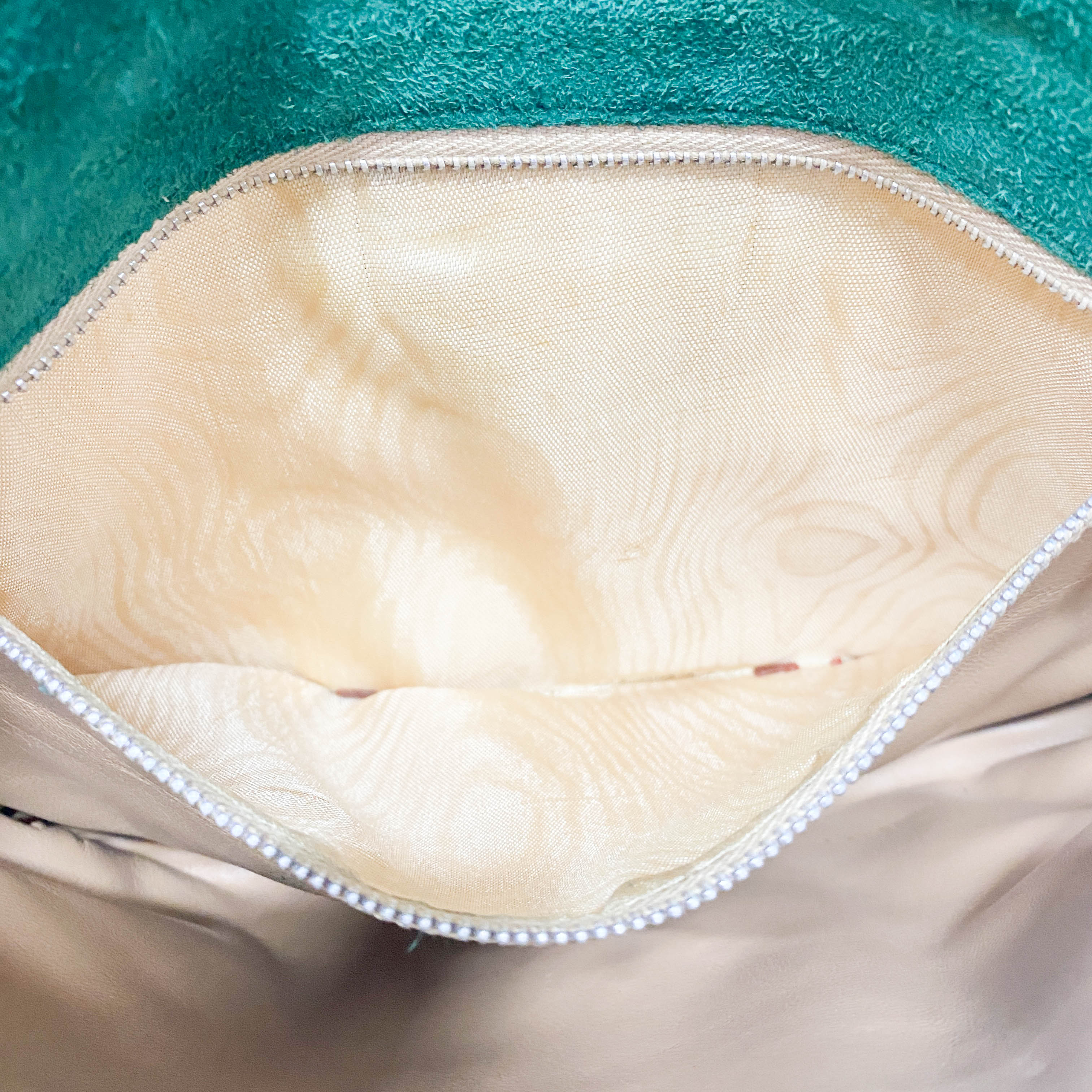 Green Suede Clutch Bag