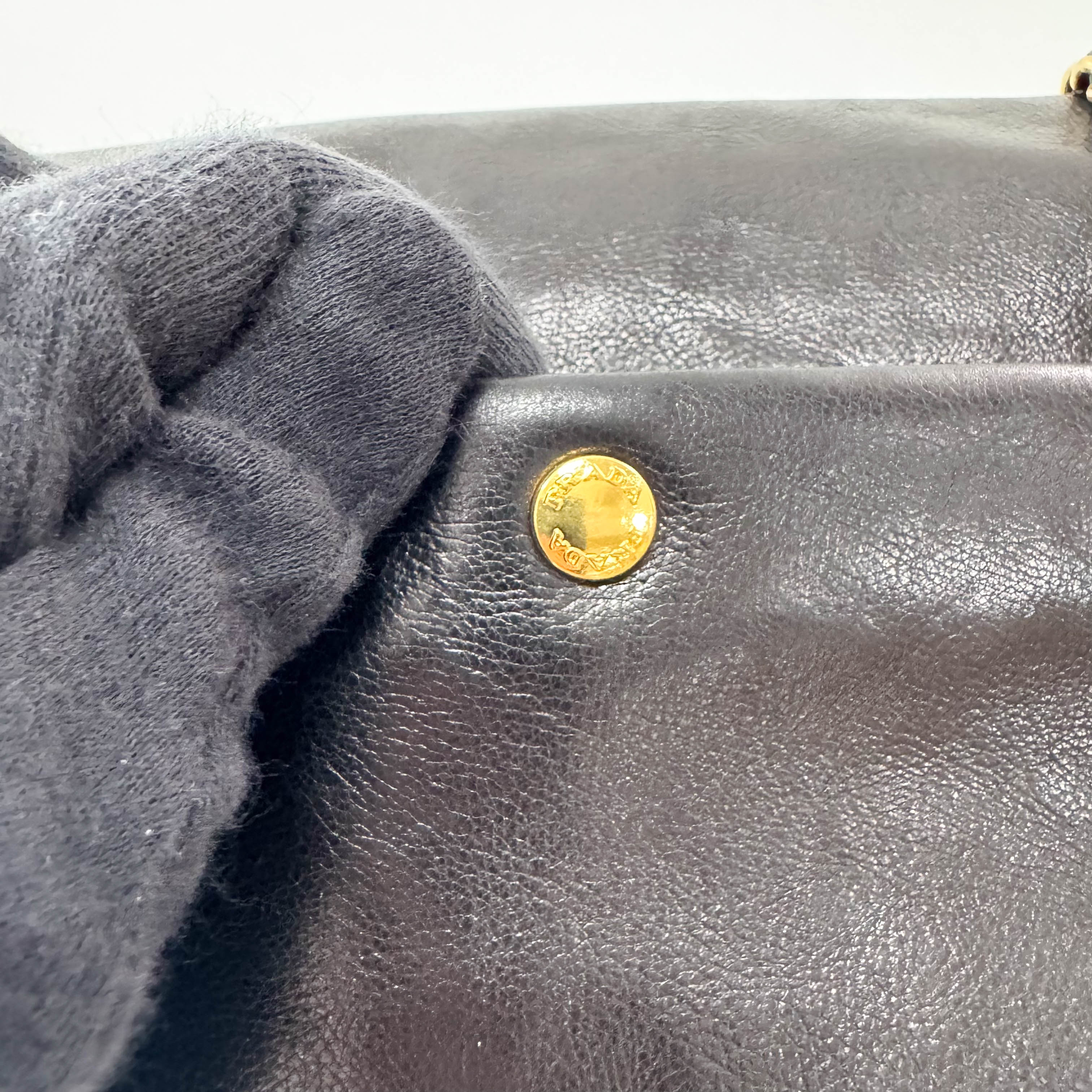 Black Leather Chain Shoulder Bag