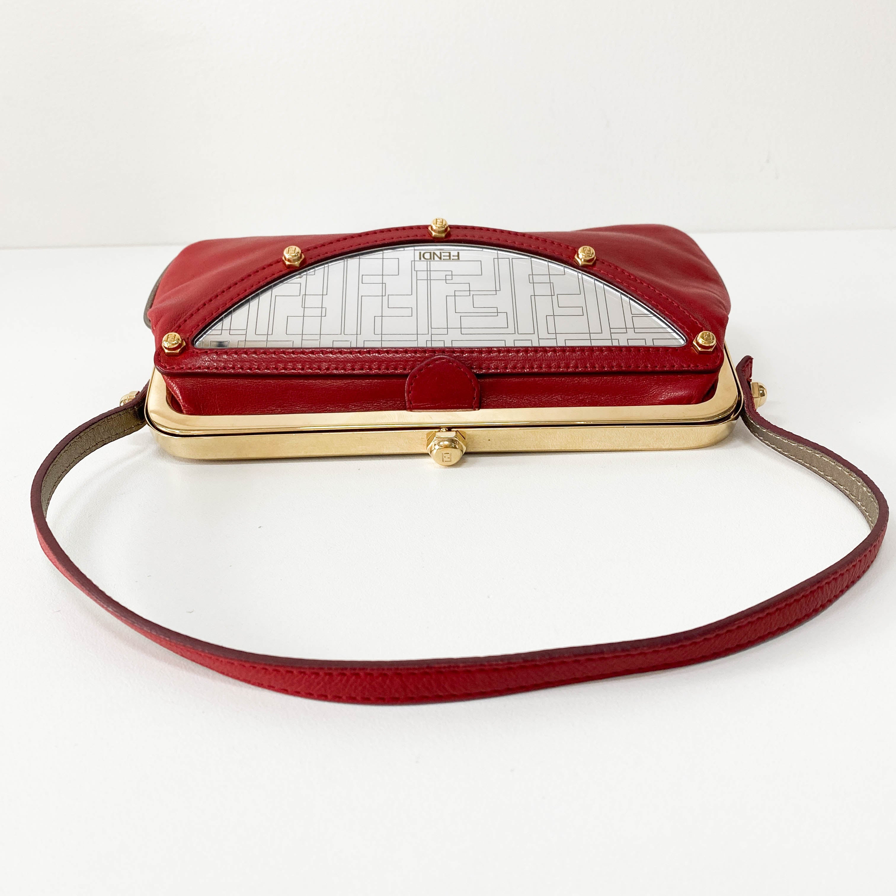 Archive Red Leather Mini Shoulder Bag
