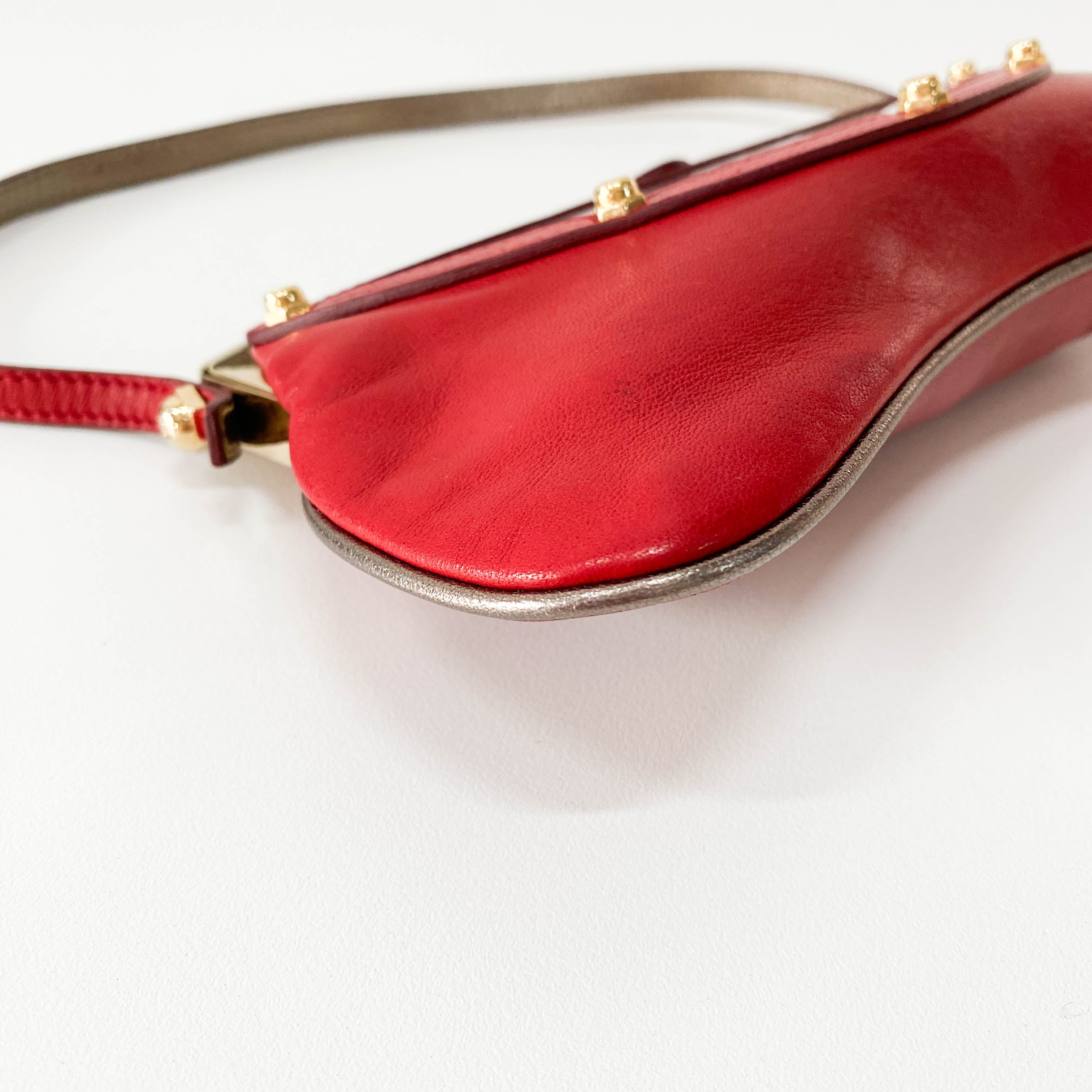 Archive Red Leather Mini Shoulder Bag