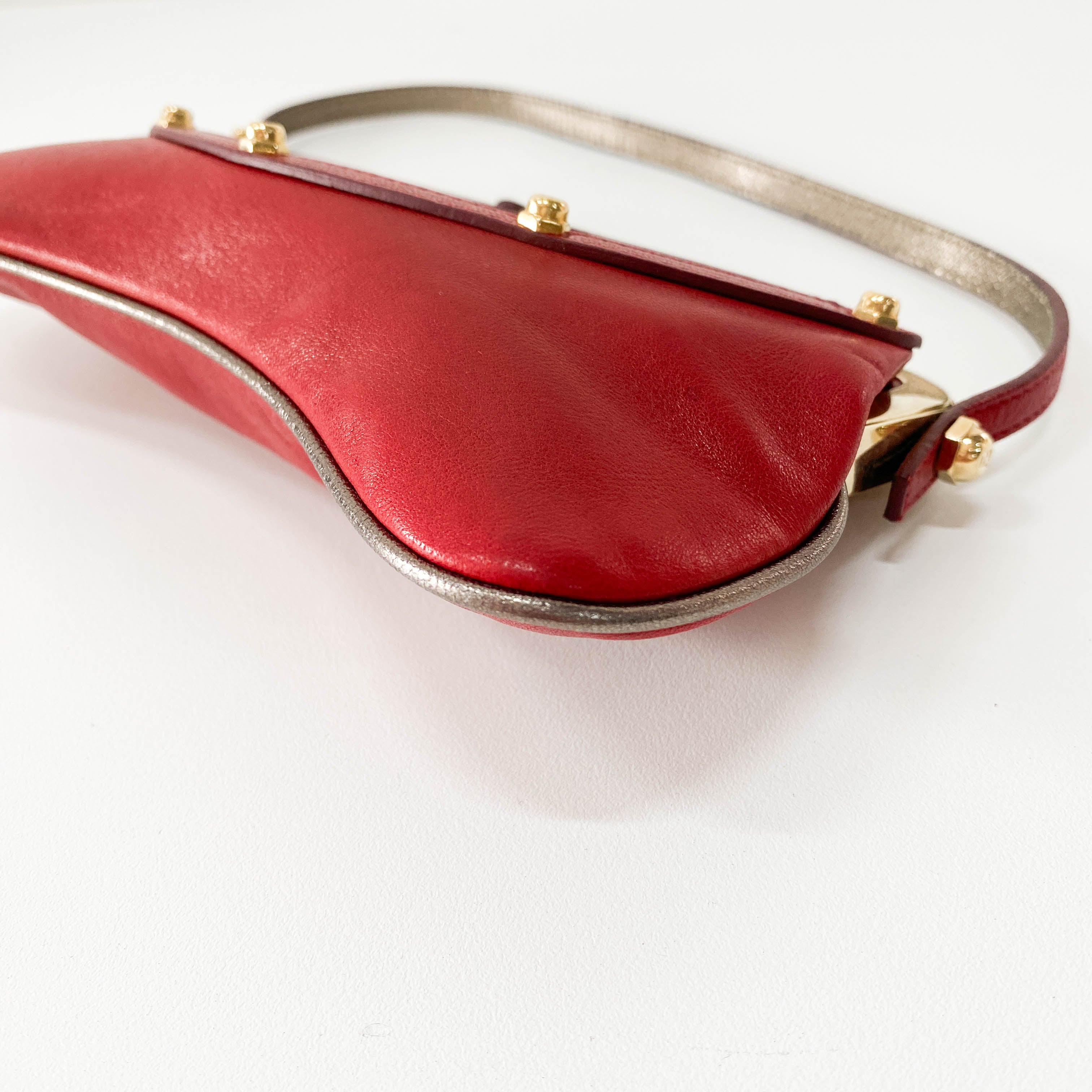 Archive Red Leather Mini Shoulder Bag