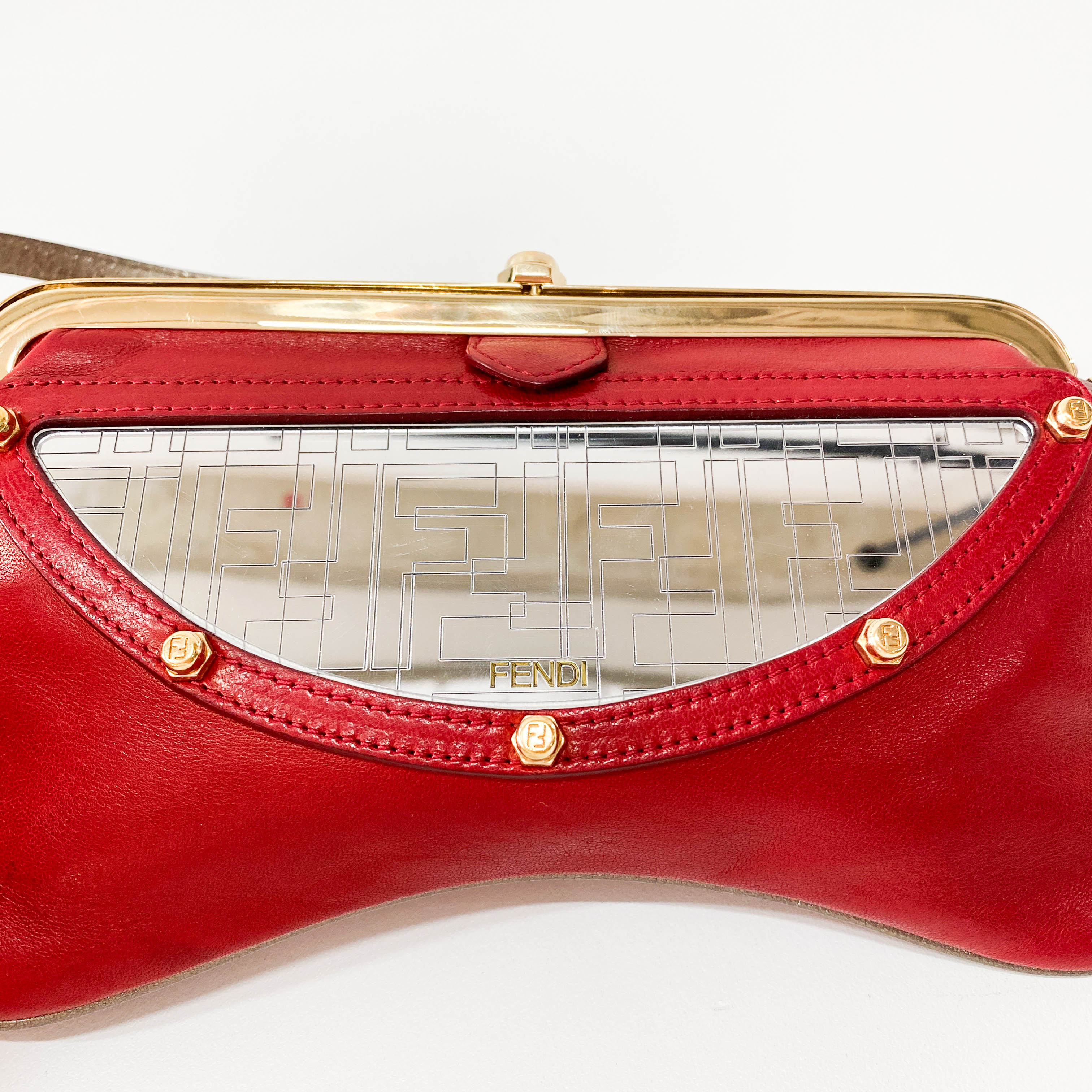Archive Red Leather Mini Shoulder Bag