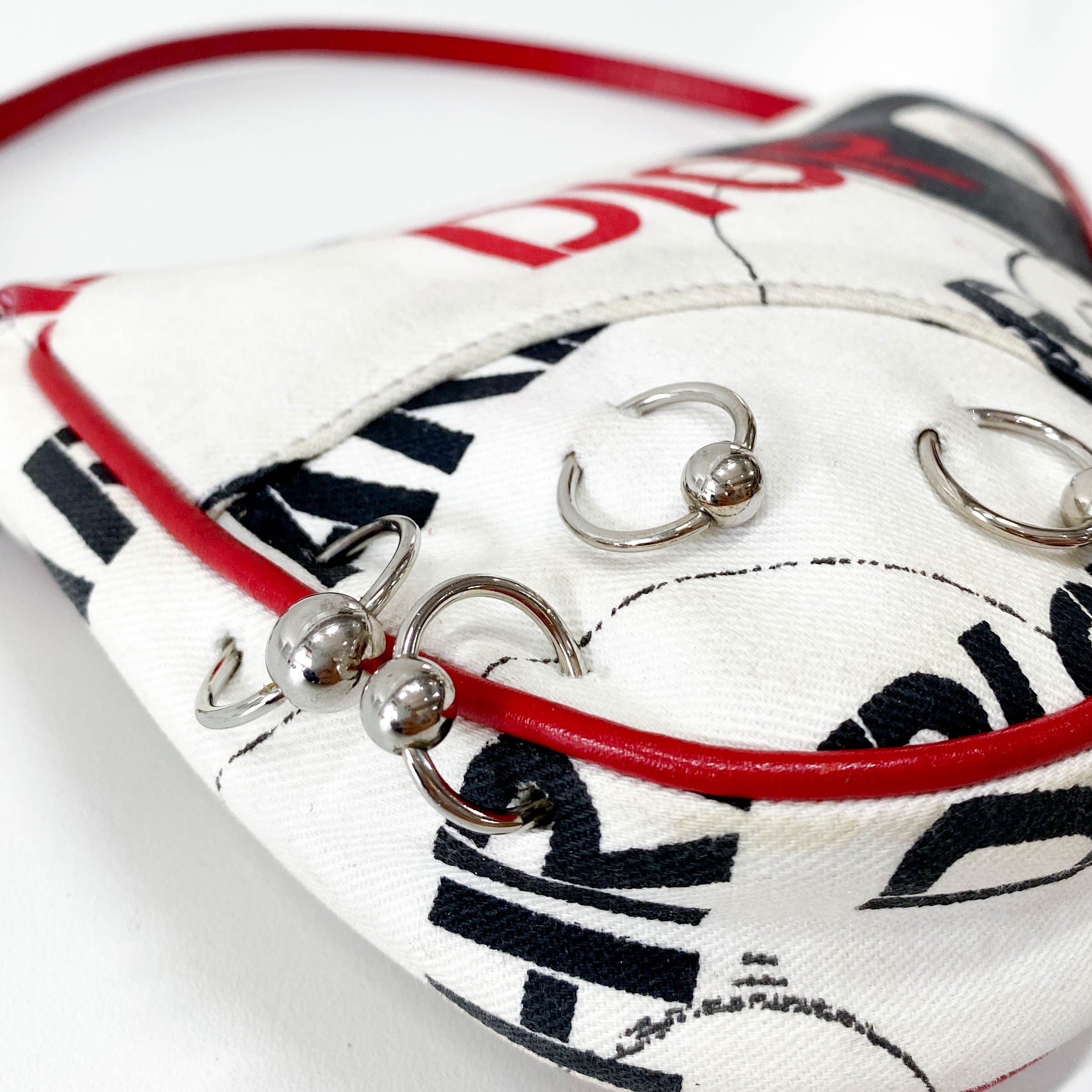 Punk Saddle Mini Neutral Canvas Shoulder Bag