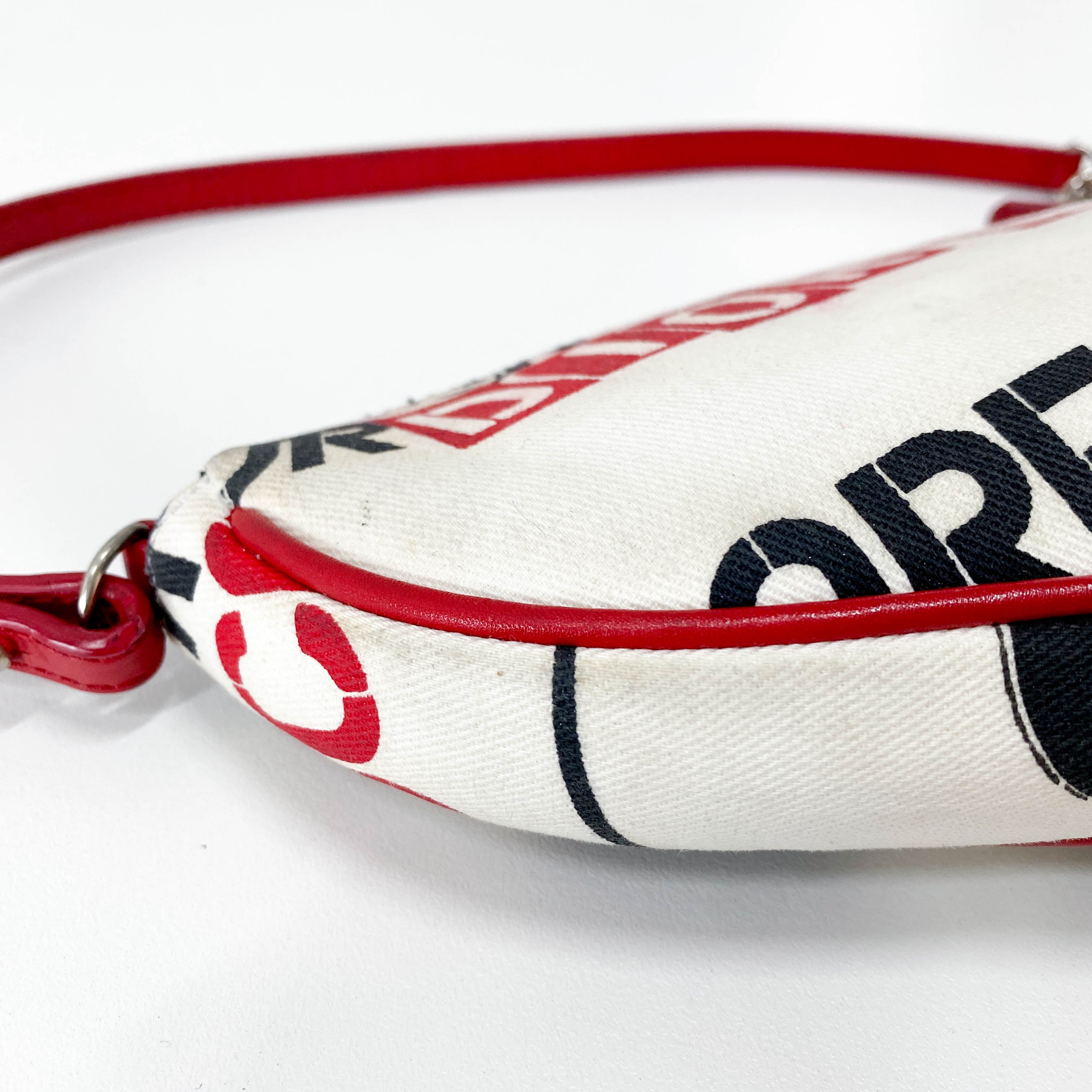 Punk Saddle Mini Neutral Canvas Shoulder Bag