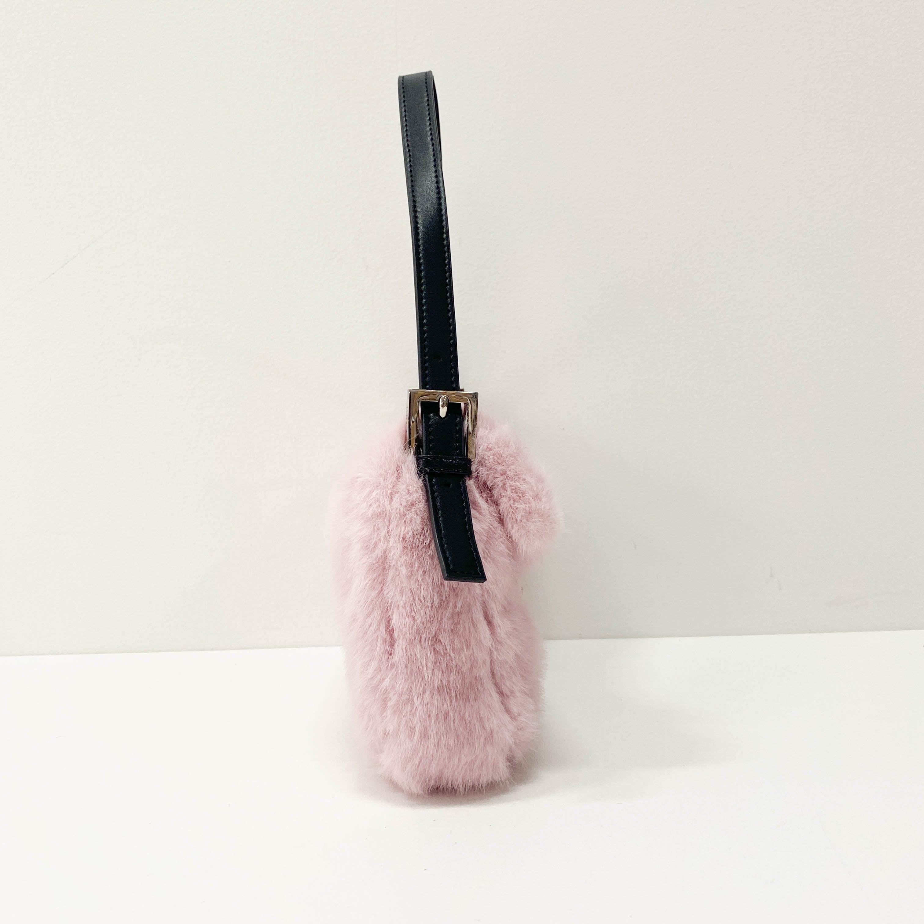 Baguette Candy Pink Lilac Fur Baguette Bag