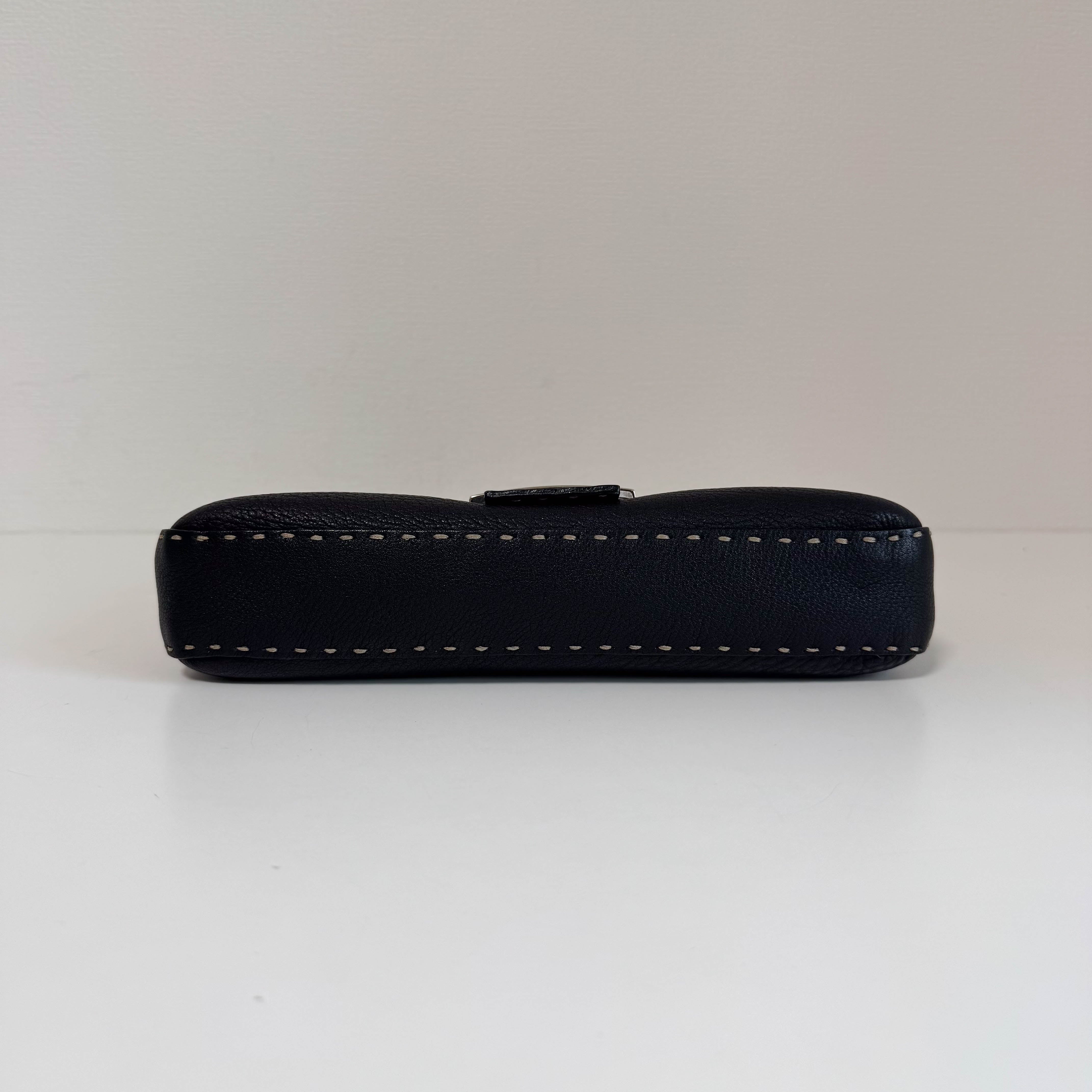 Baguette Selleria Black Leather Shoulder Bag