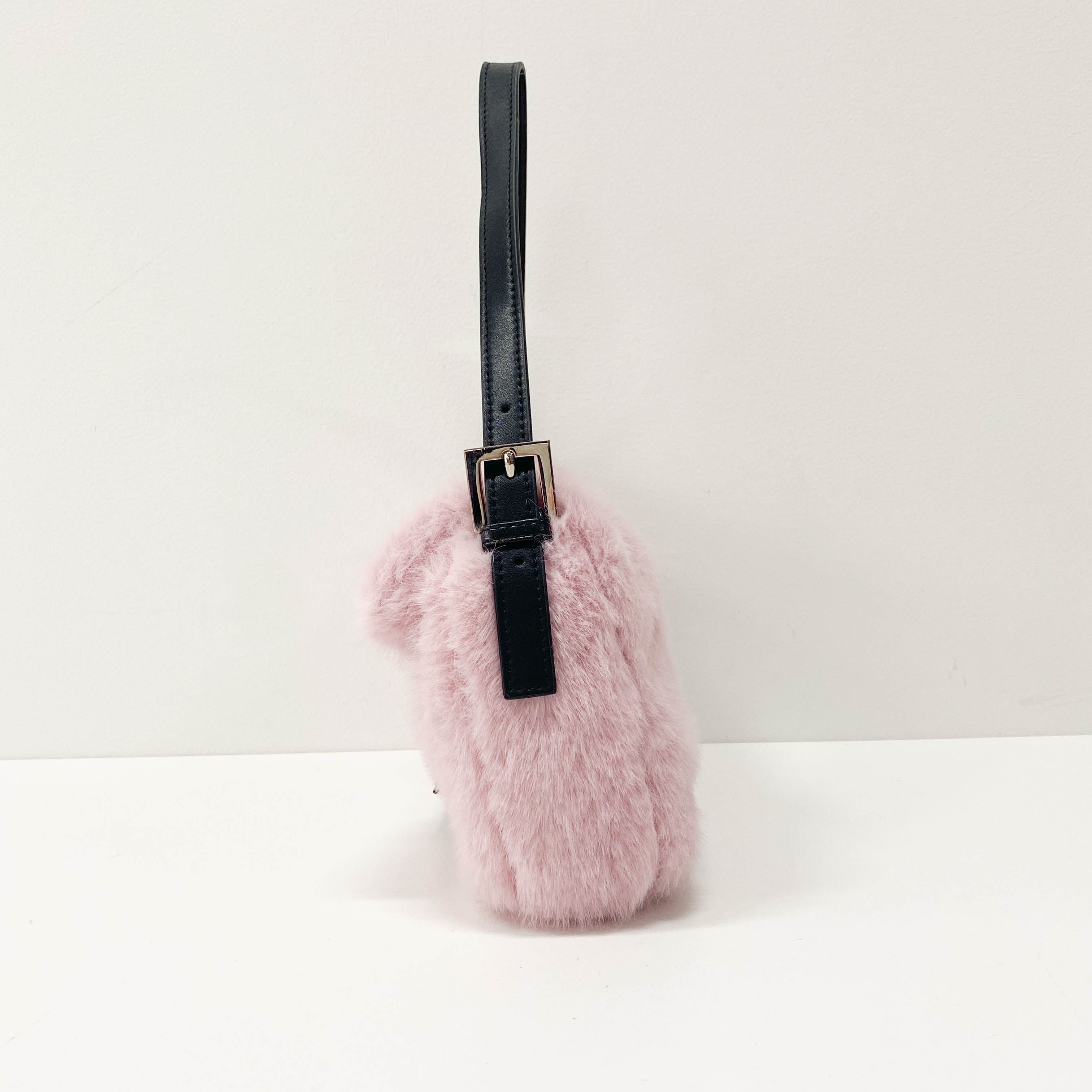 Baguette Candy Pink Lilac Fur Baguette Bag