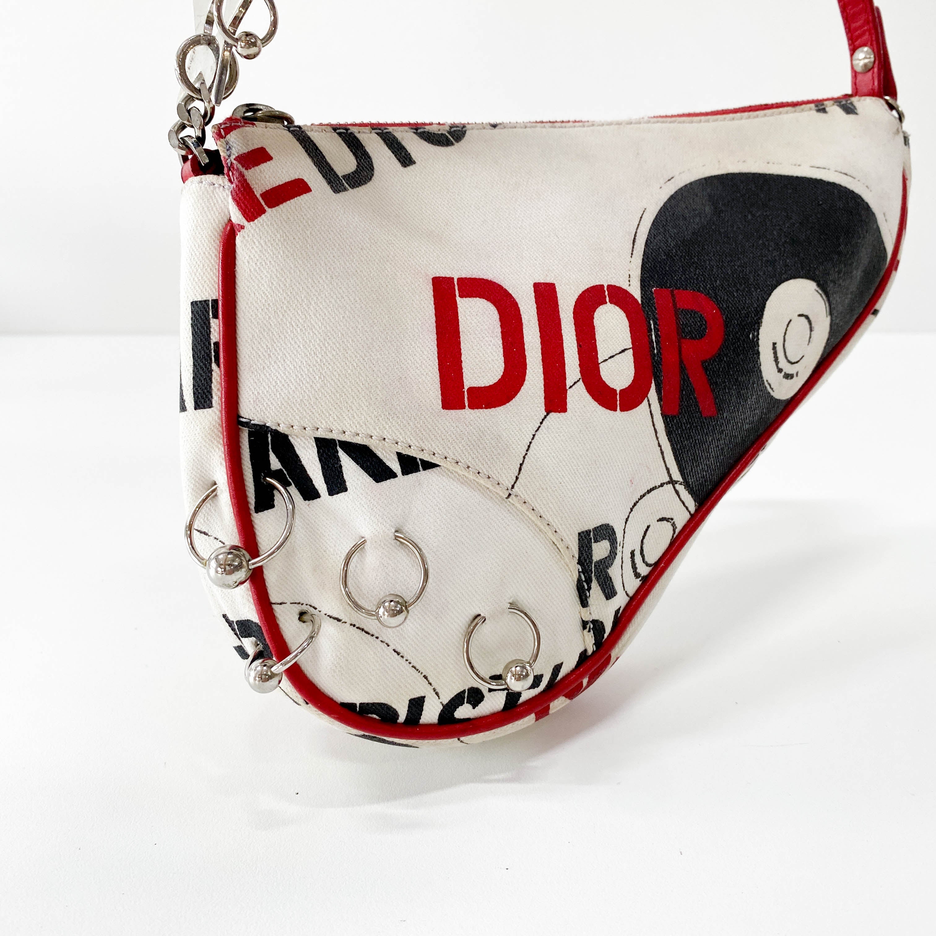 Punk Saddle Mini Neutral Canvas Shoulder Bag