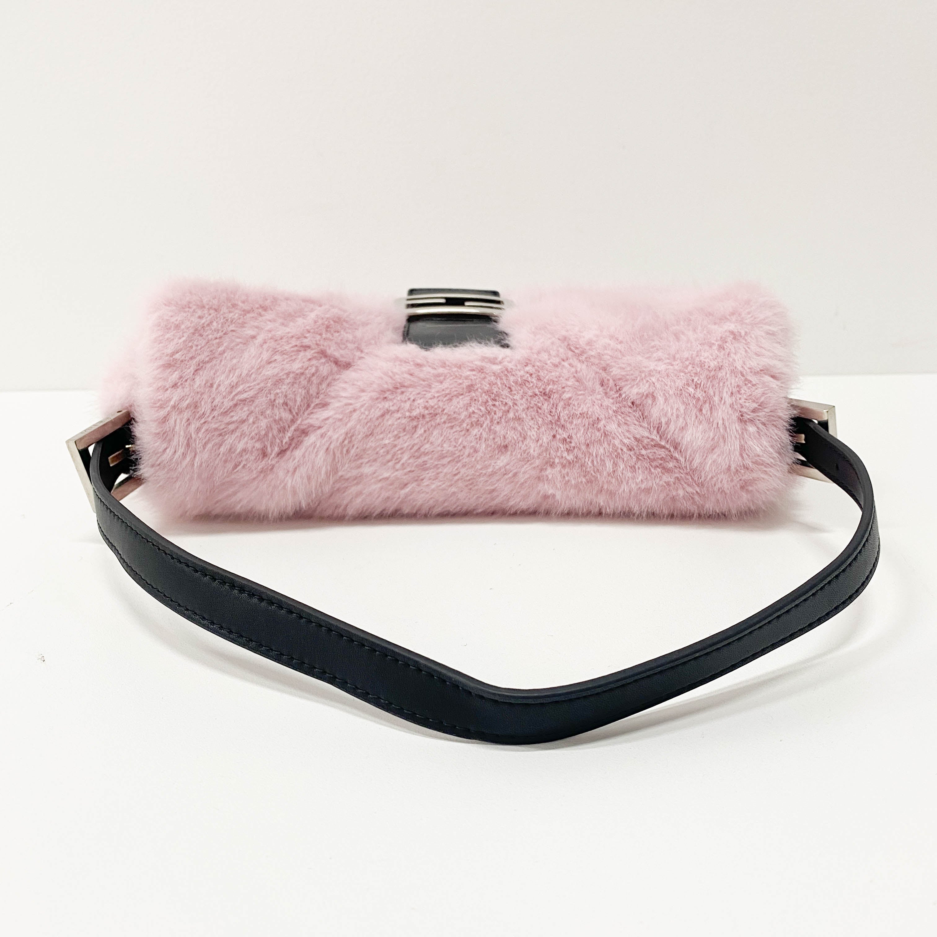 Baguette Candy Pink Lilac Fur Baguette Bag