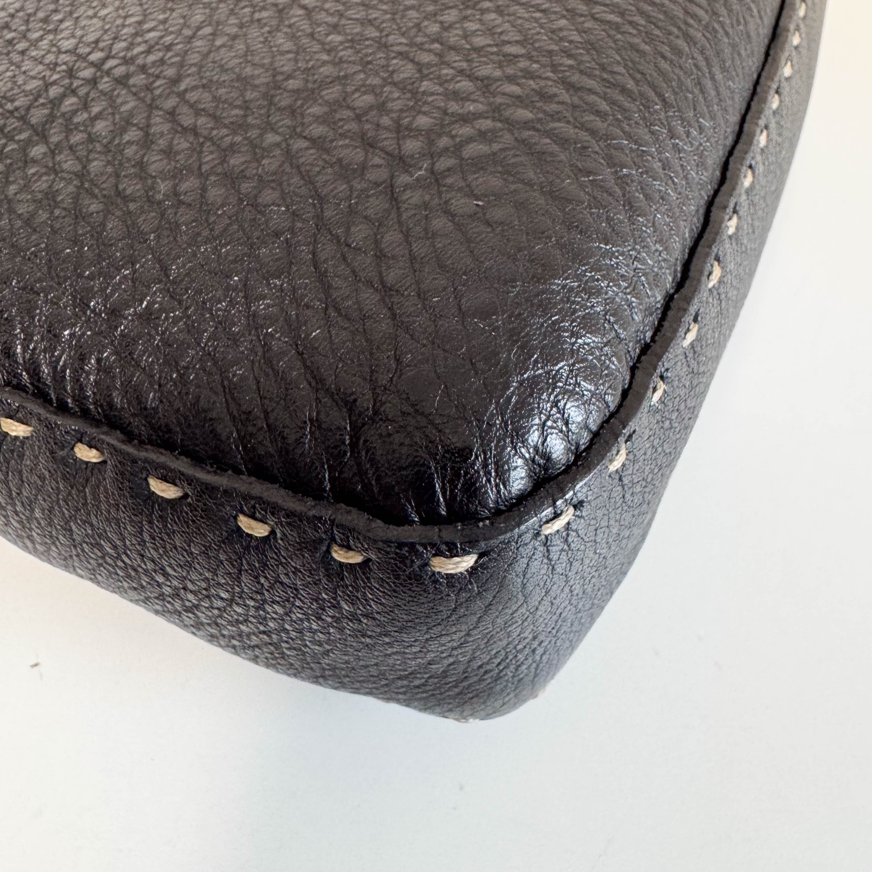 Baguette Selleria Black Leather Shoulder Bag