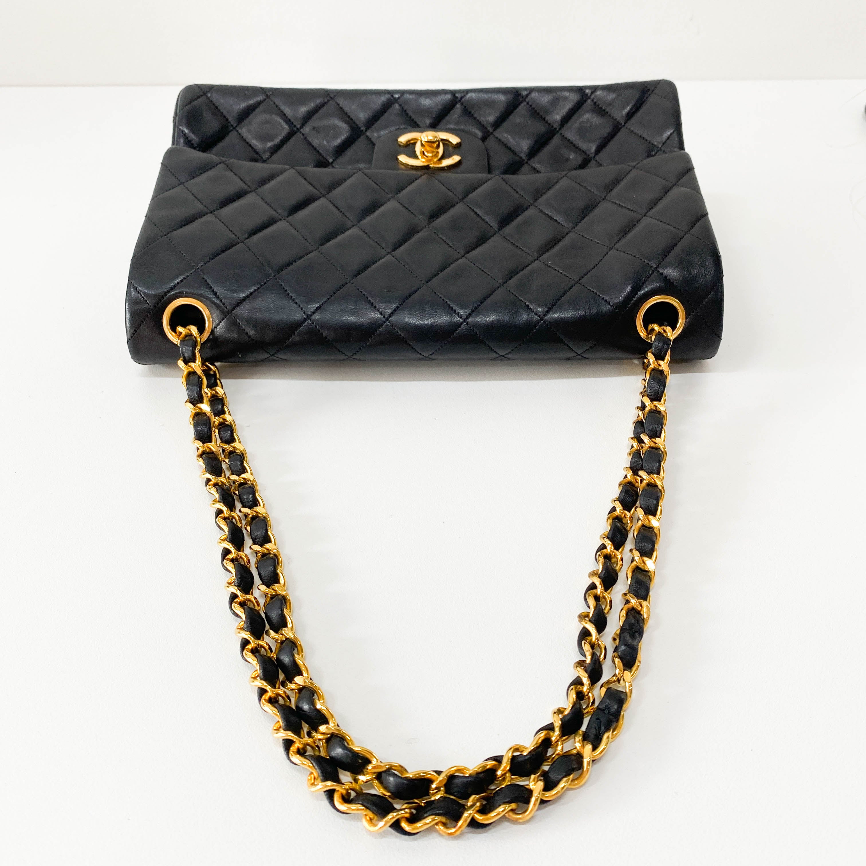 Timeless Classic Double Flap Black Chain Shoulder Bag