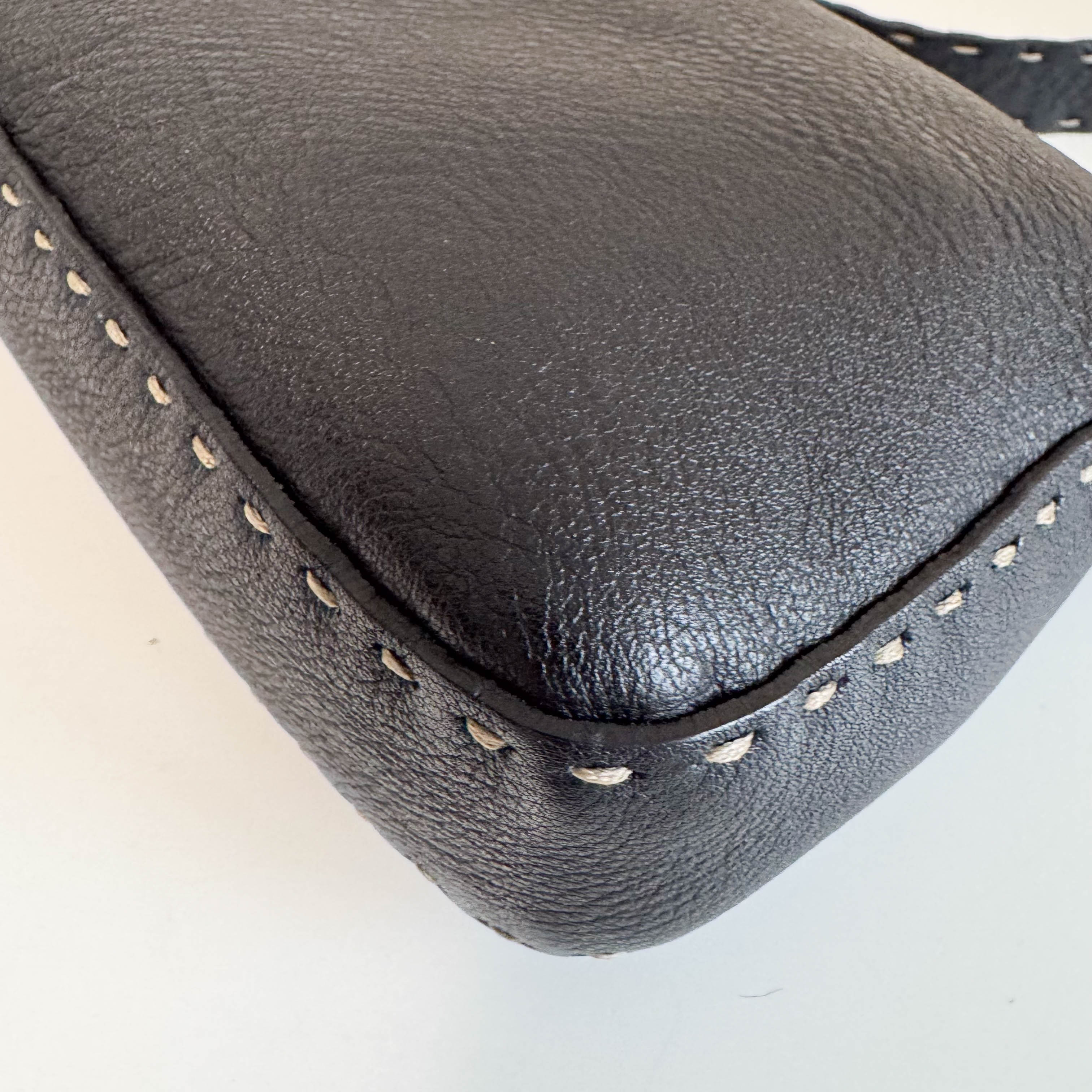 Baguette Selleria Black Leather Shoulder Bag