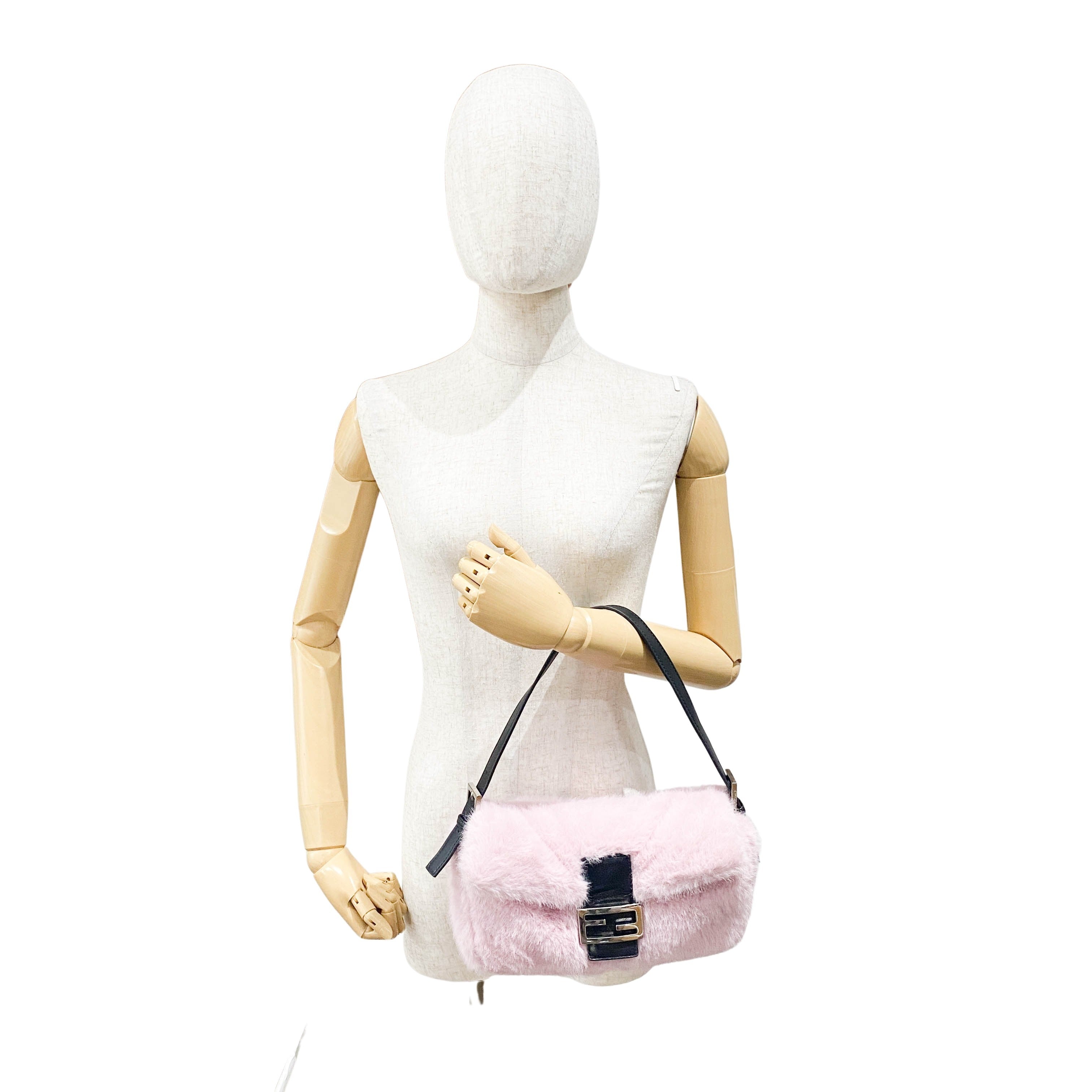 Baguette Candy Pink Lilac Fur Baguette Bag