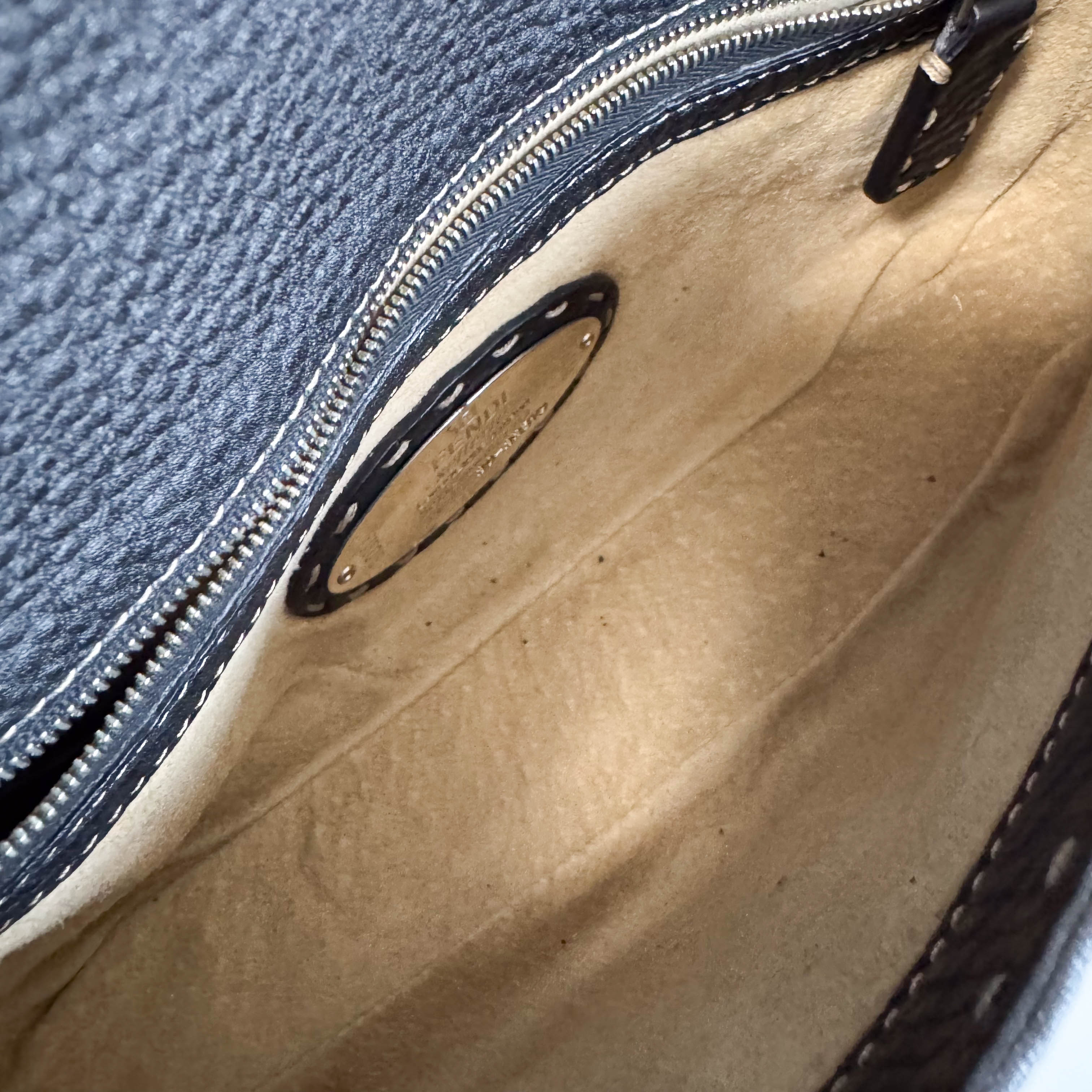 Baguette Selleria Black Leather Shoulder Bag