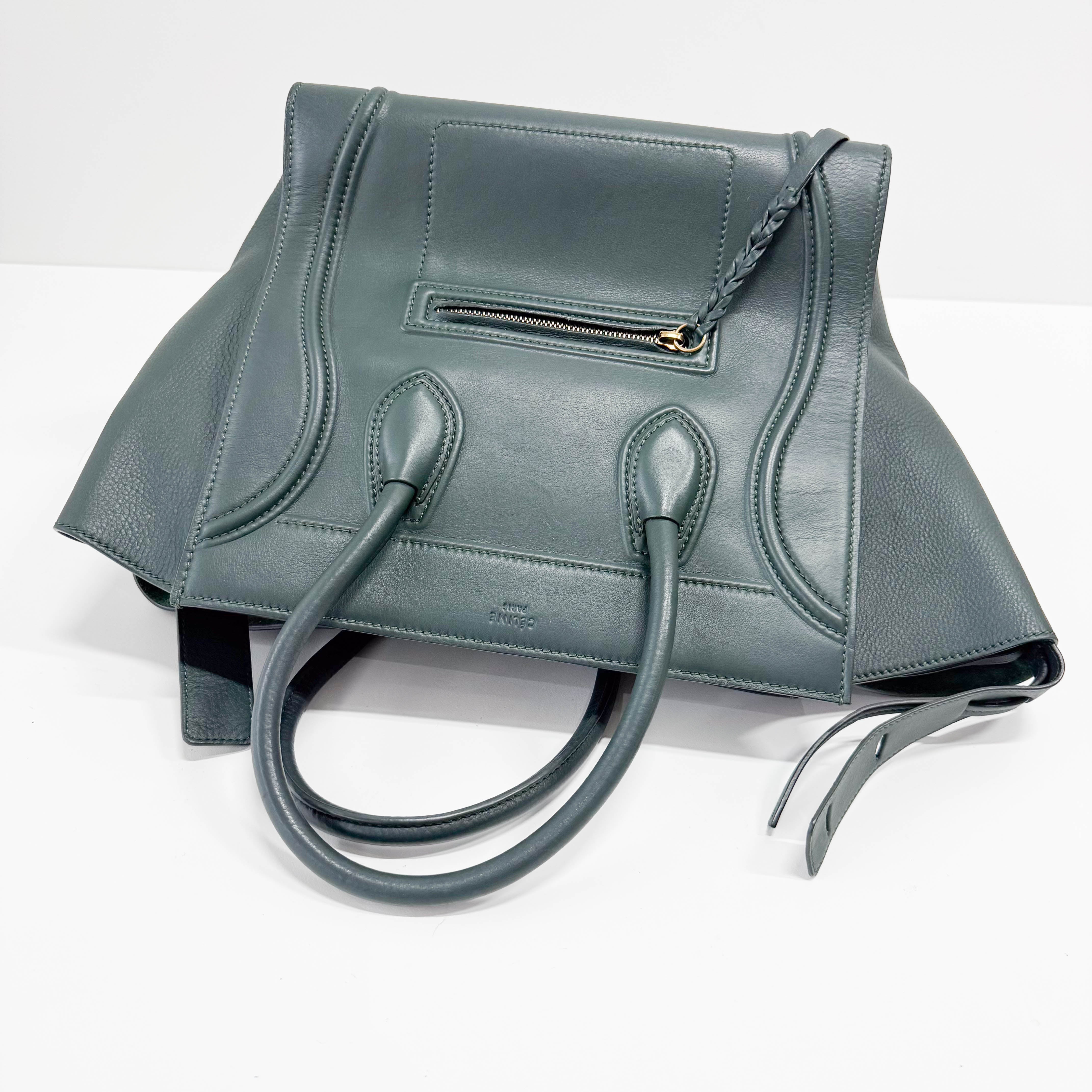 Luggage Micro Green Leather Handbag