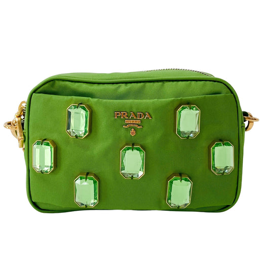 Tessuto Pietre Mini Green Bijou Nylon Pouch