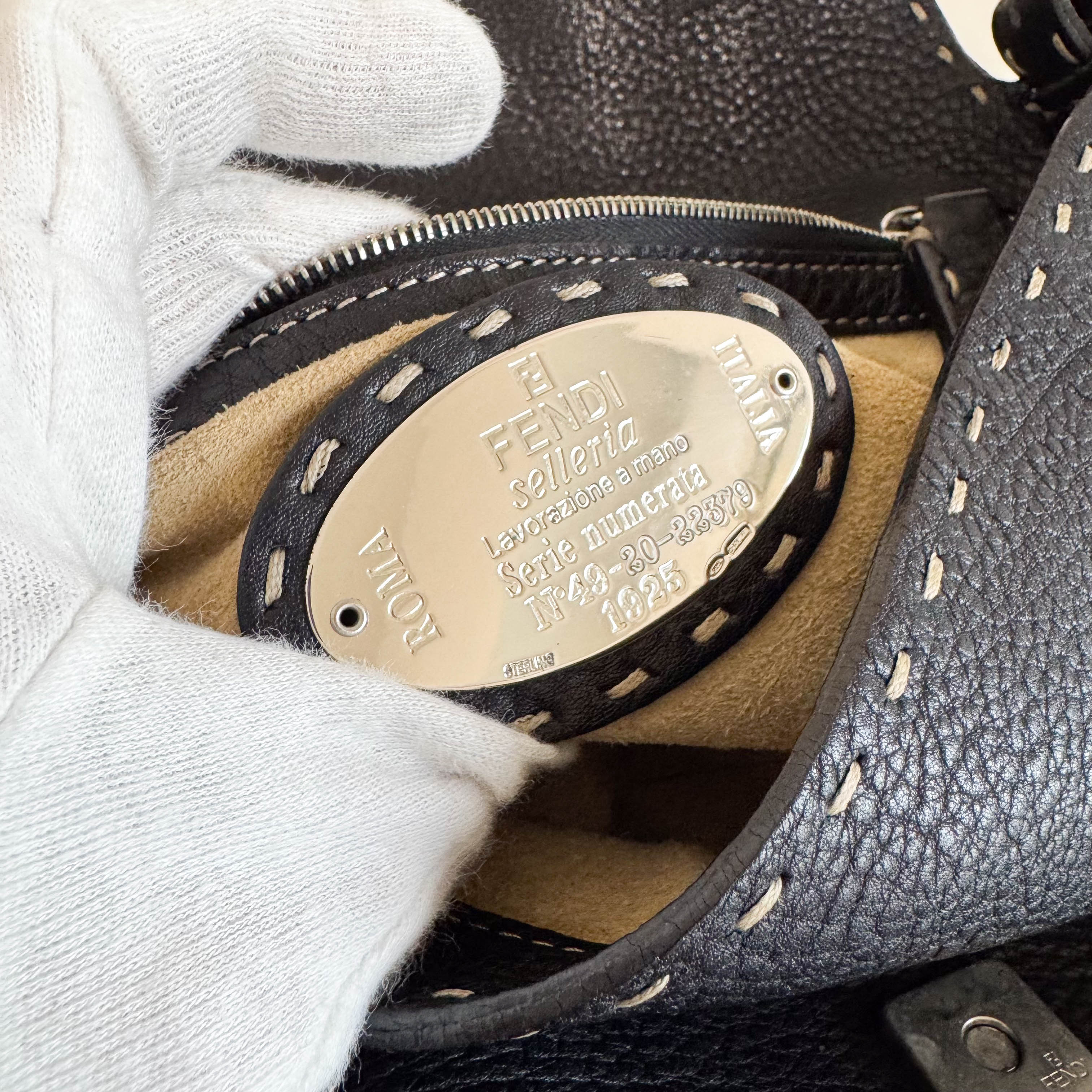 Baguette Selleria Black Leather Shoulder Bag