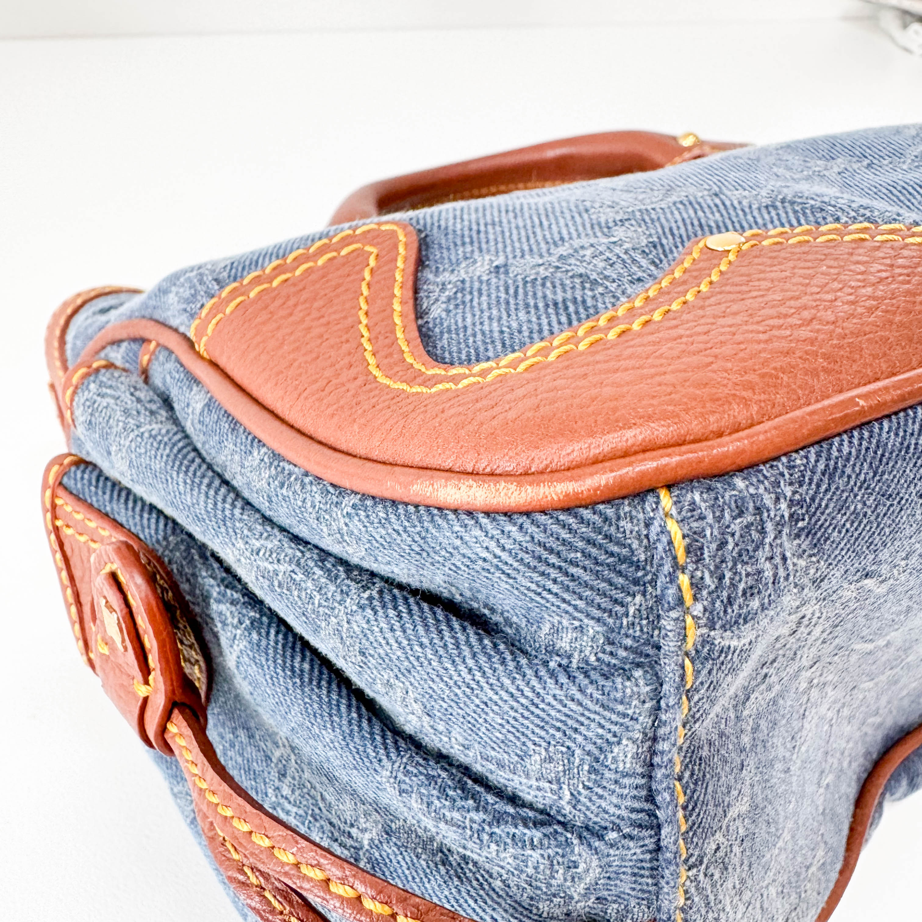 Boogie Bag in Blue Macadam Denim Handle Bag