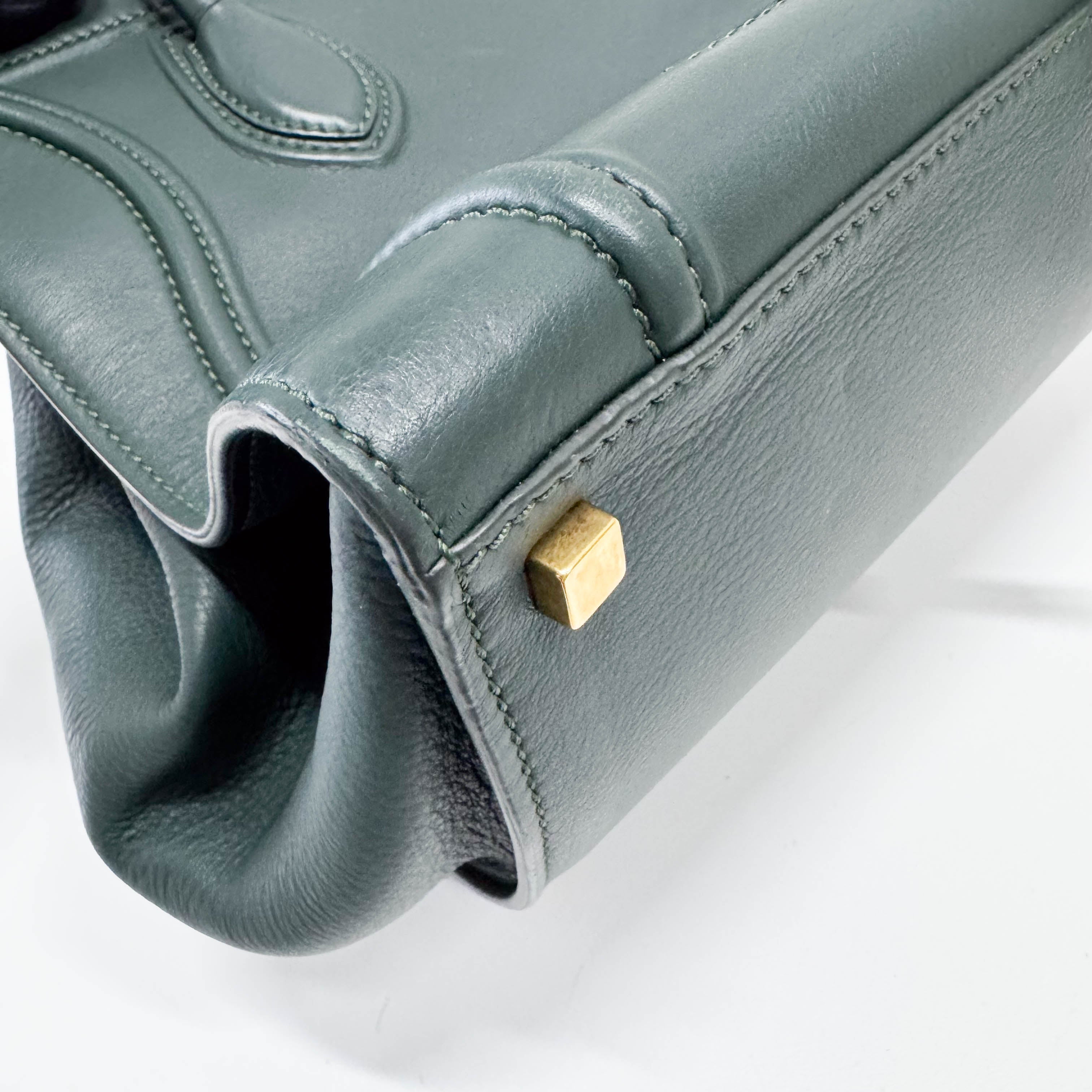 Luggage Micro Green Leather Handbag