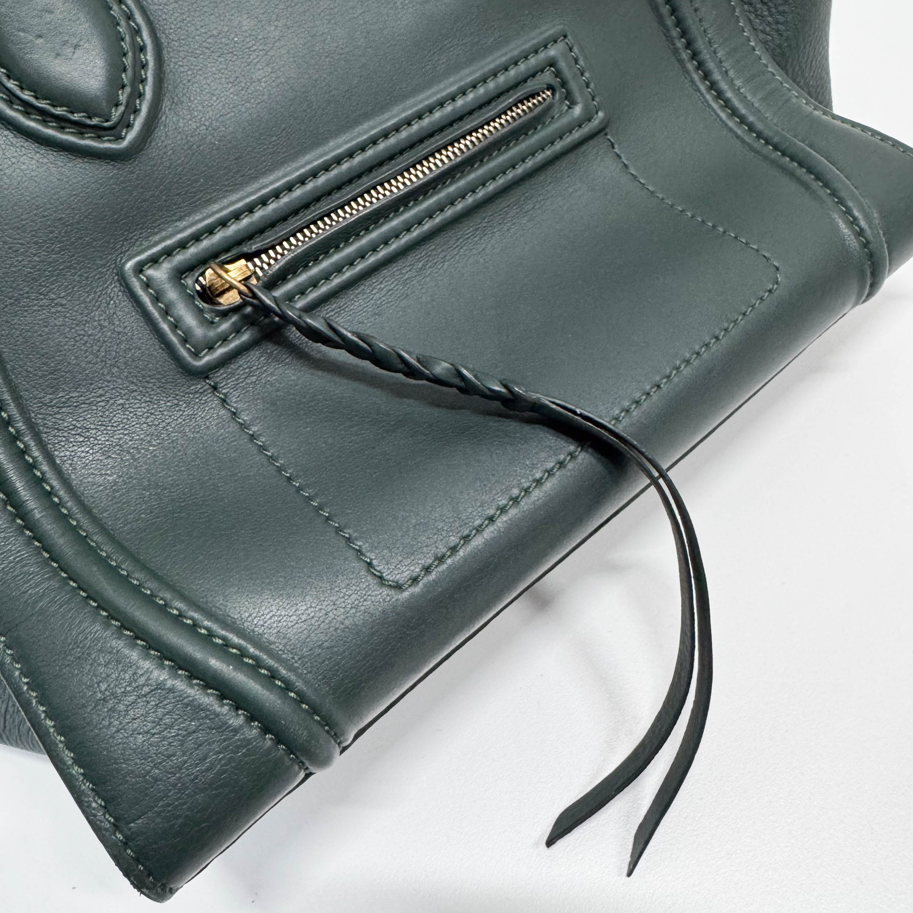 Luggage Micro Green Leather Handbag