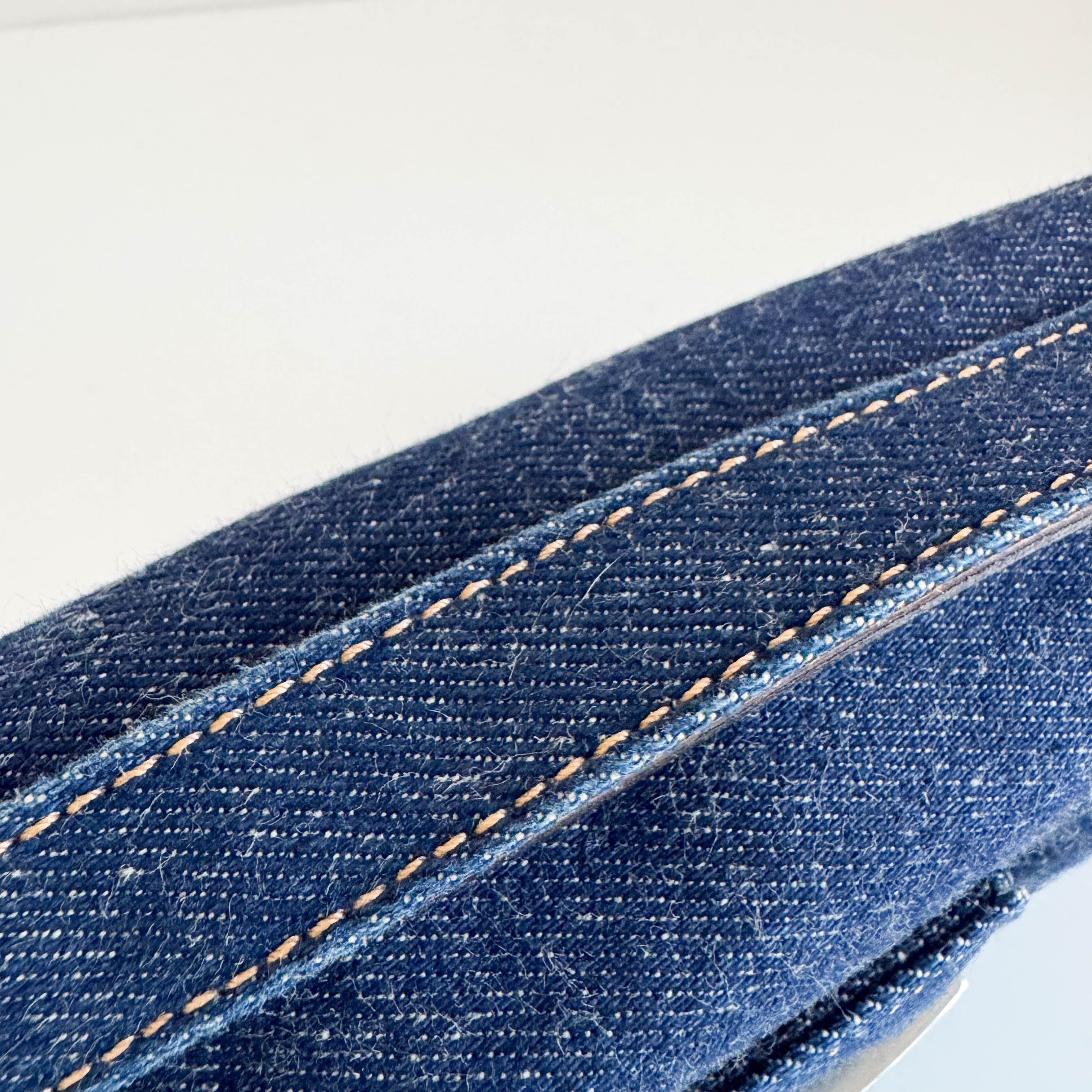 Baguette Denim Shoulder Bag