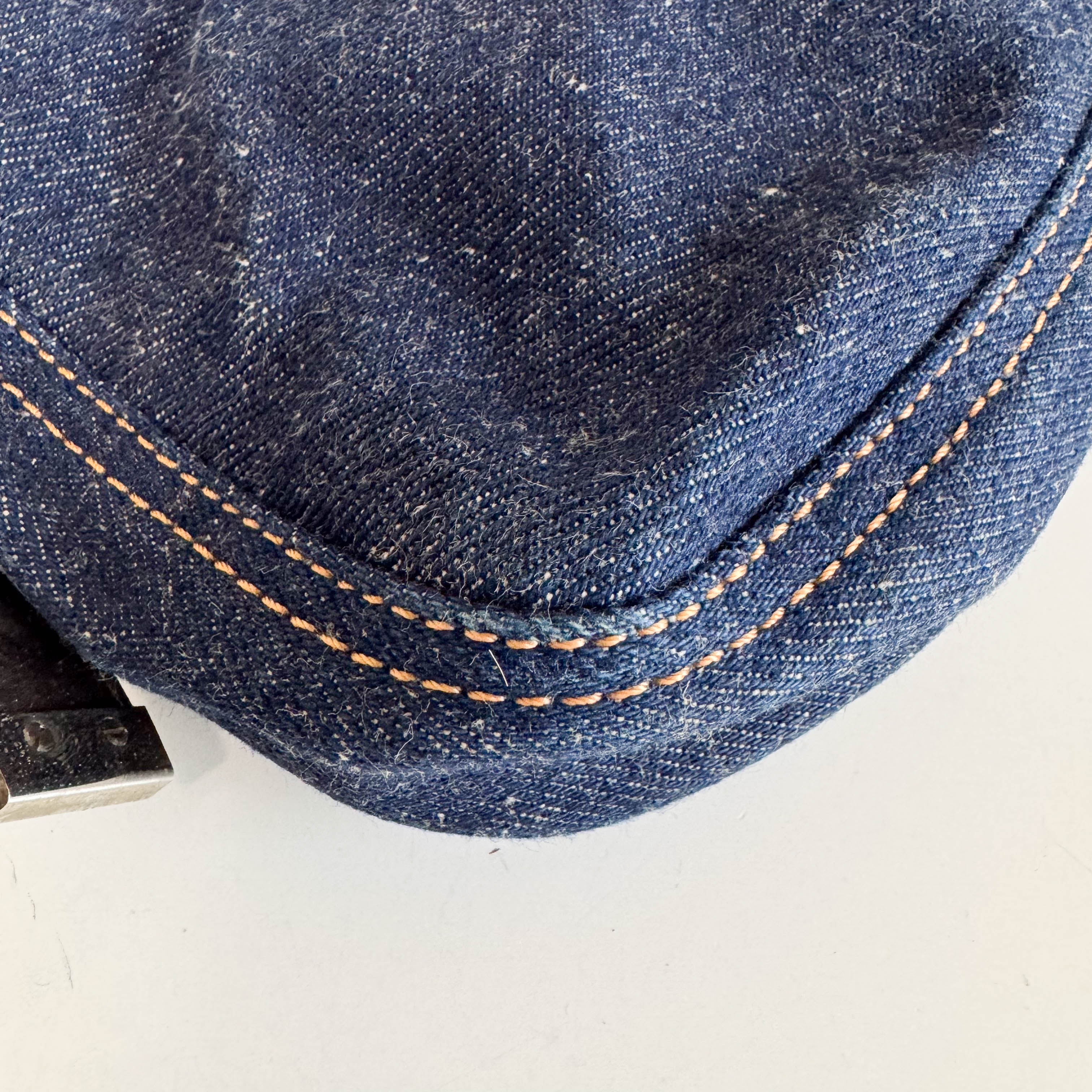 Baguette Denim Shoulder Bag