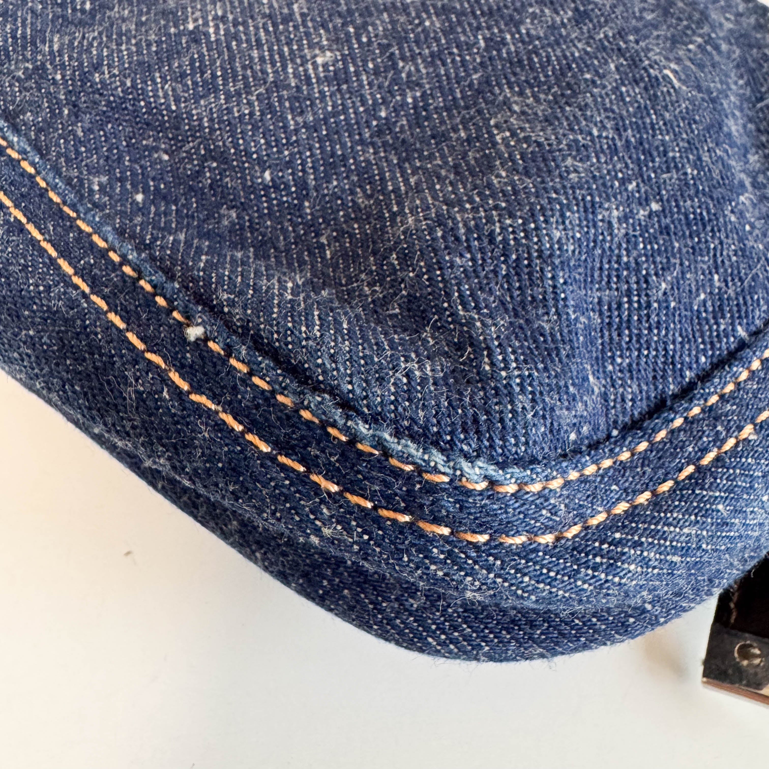 Baguette Denim Shoulder Bag