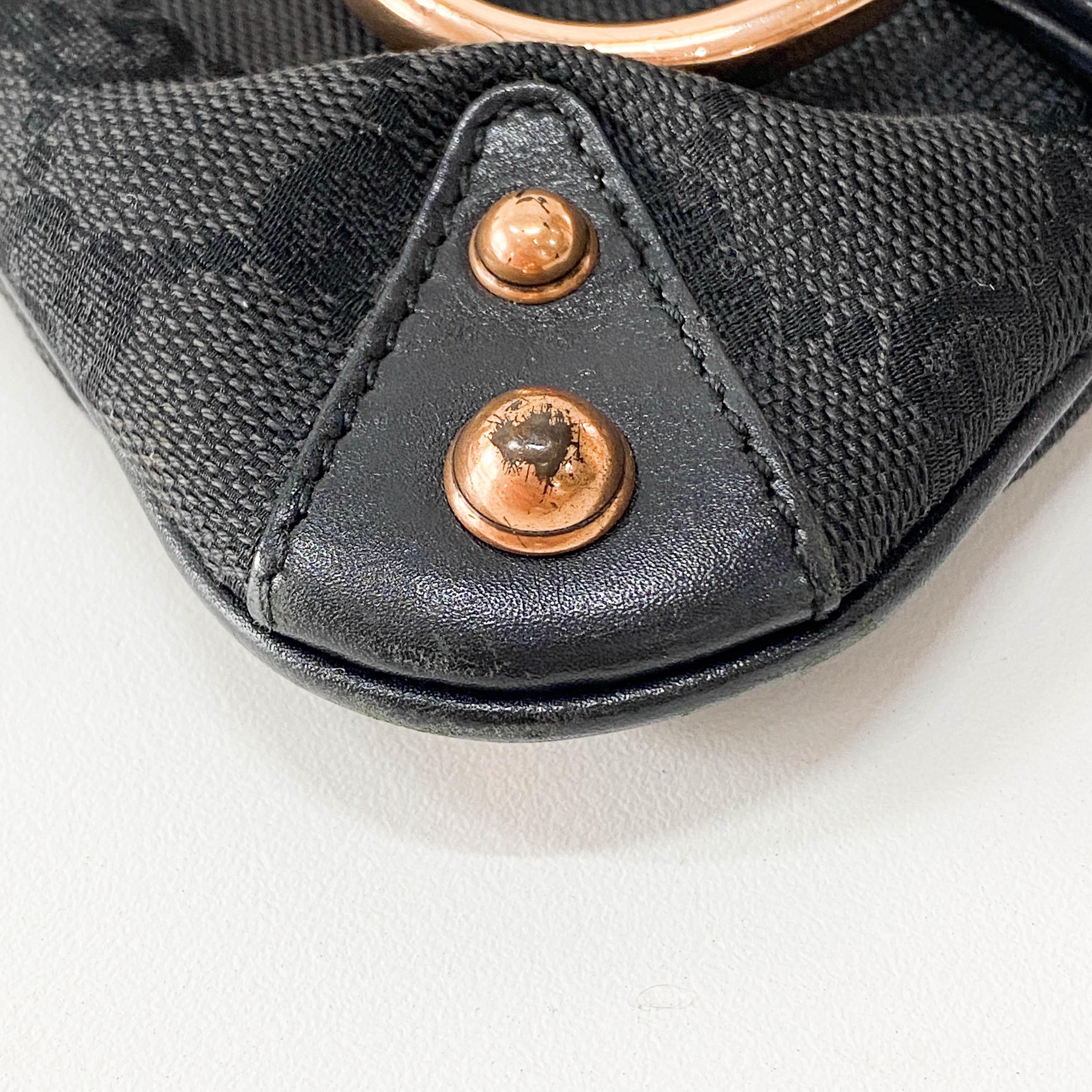 Horsebit Black GG Canvas Chain Shoulder Bag