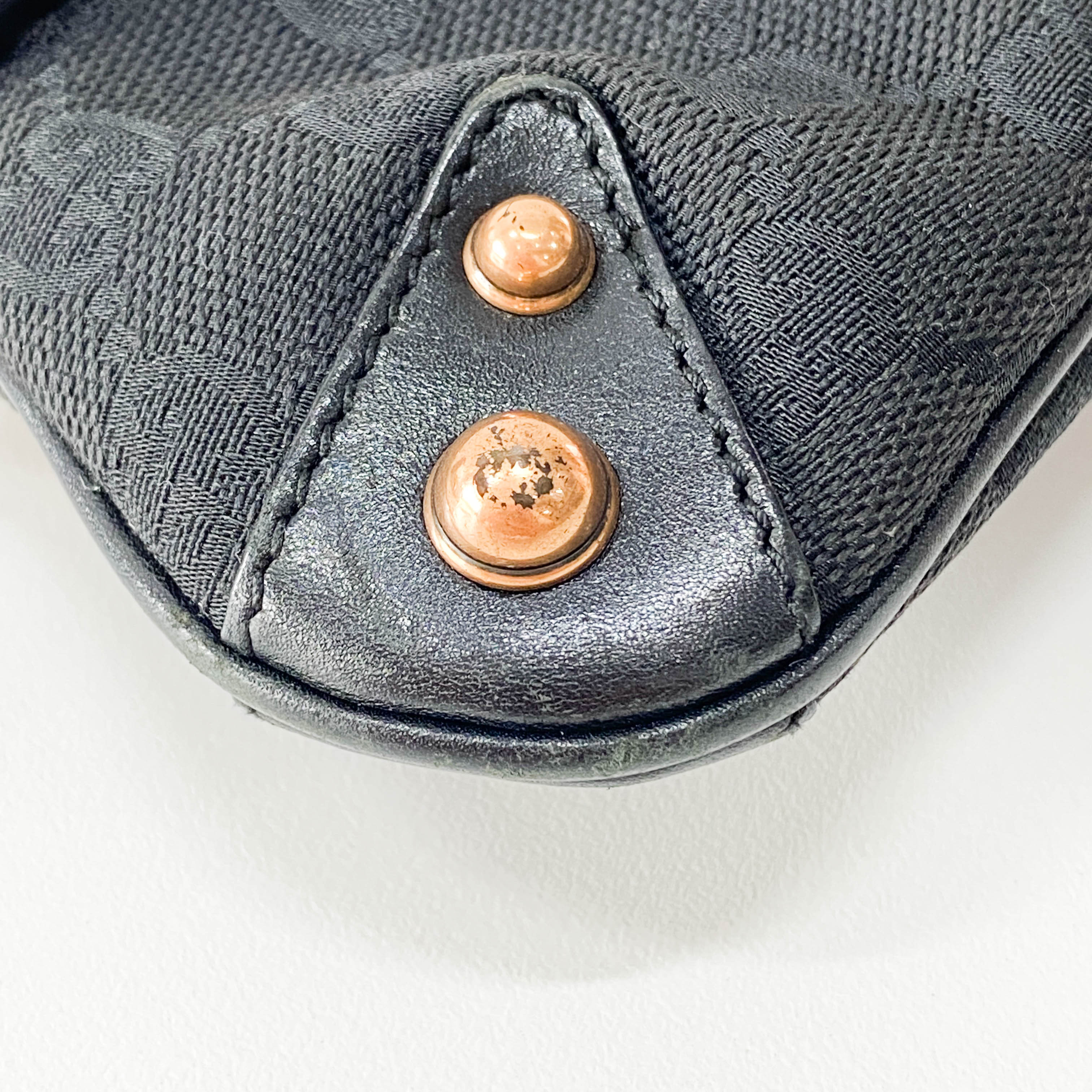 Horsebit Black GG Canvas Chain Shoulder Bag